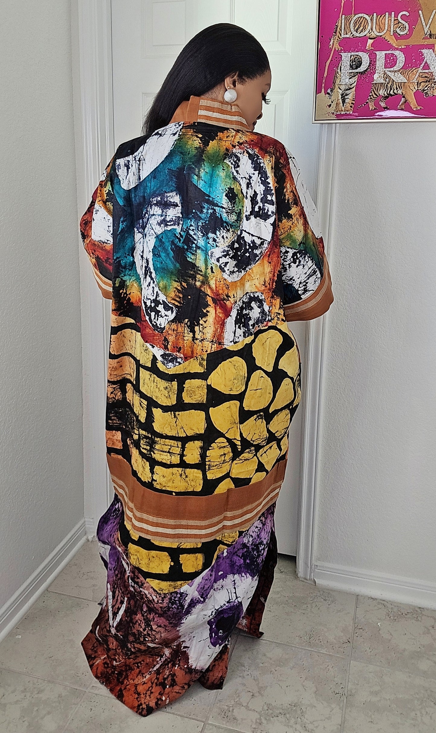 OBIM Patches Bubu Dress With Aso-Oke