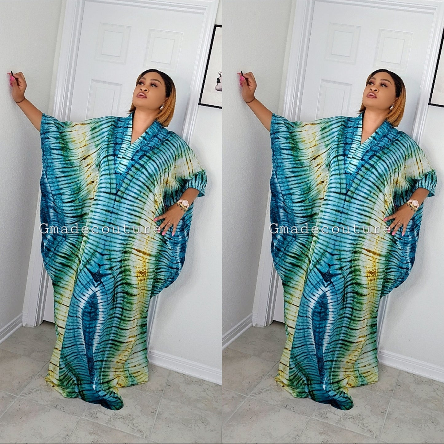 Silk n Cotton Elegant ready to wear adire Bubu Maxi Dress