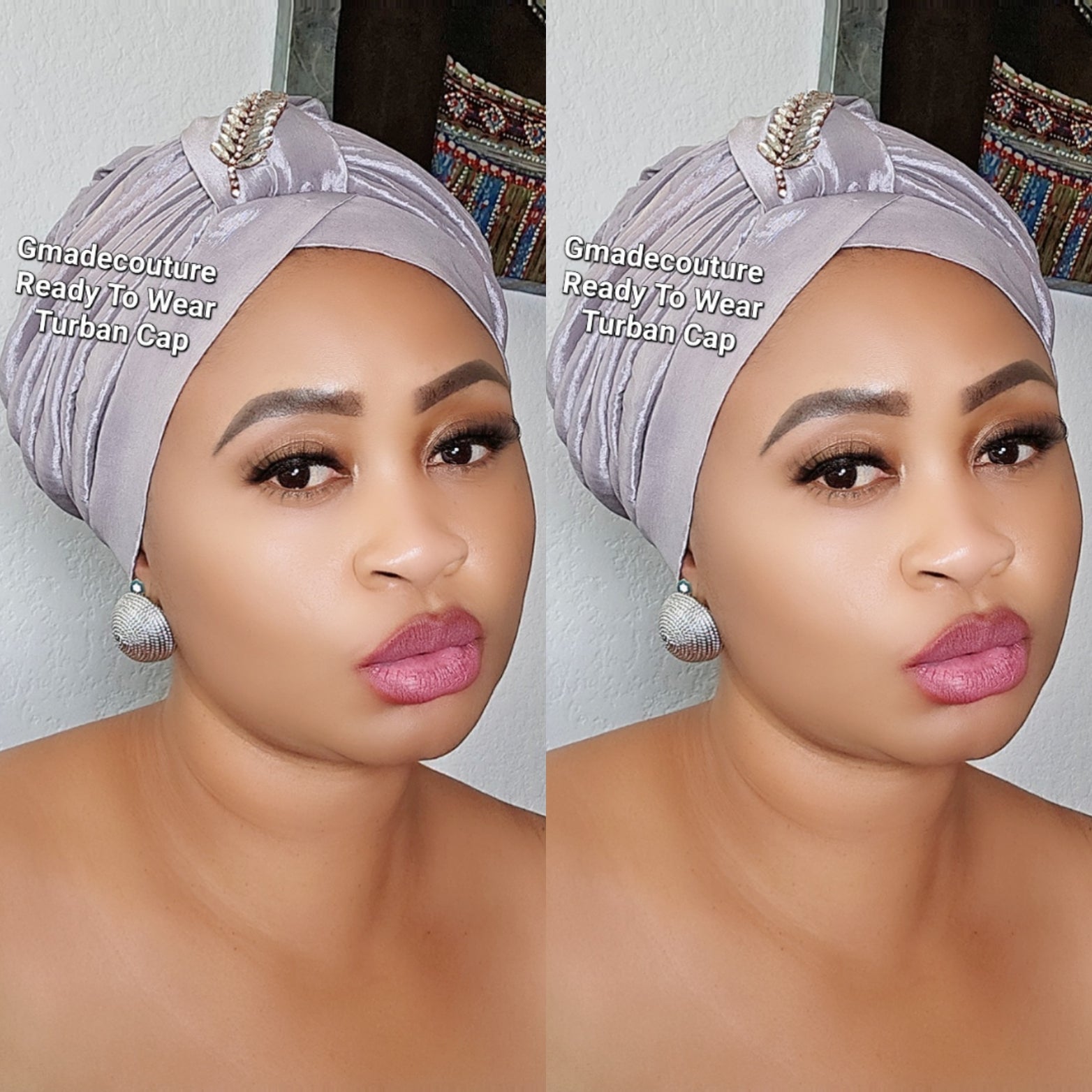 Tasha Ready to wear Turban with up-do Rhinestones 24