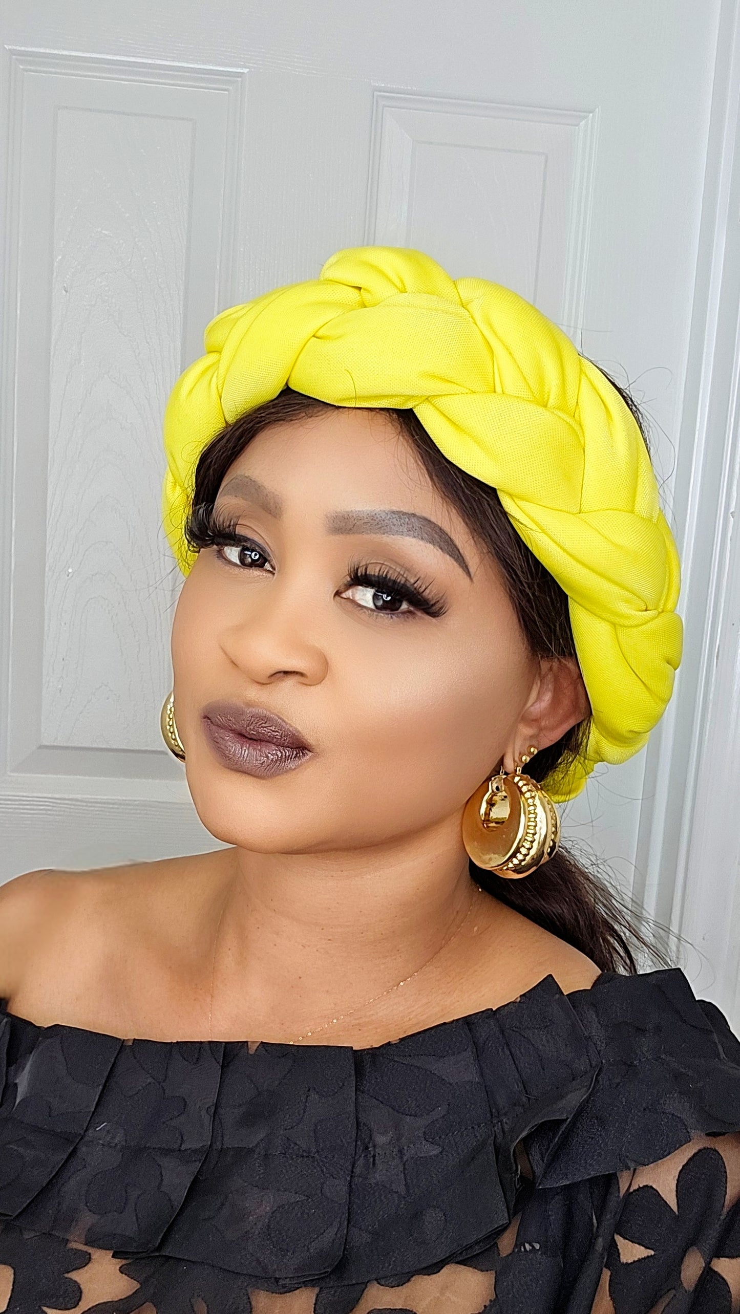 Gmade Braided Turban Twist Headband - Deep Yellow