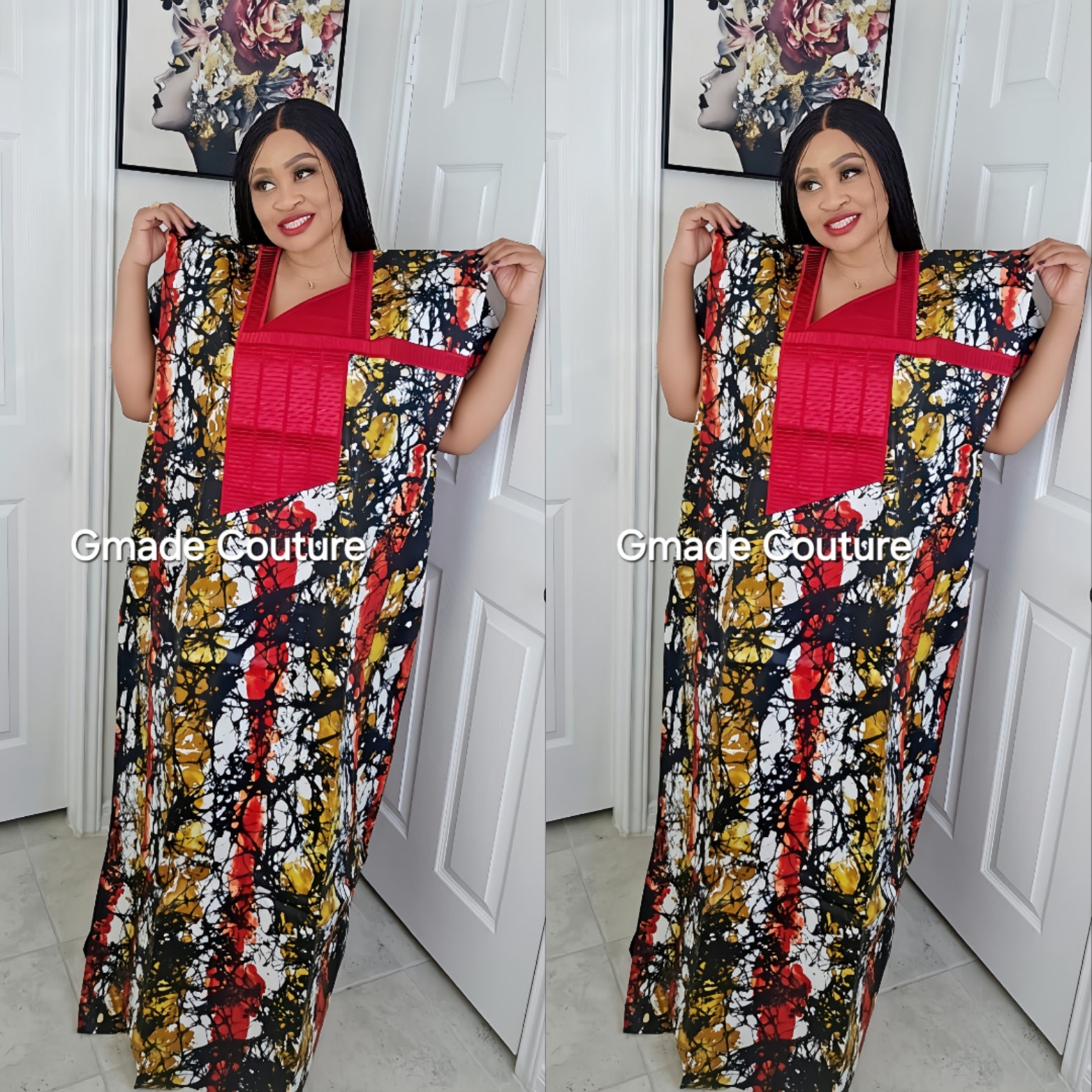 Omalicha Ankara Bubu Dress Mini Agbada Kampala premium with Phoenix em