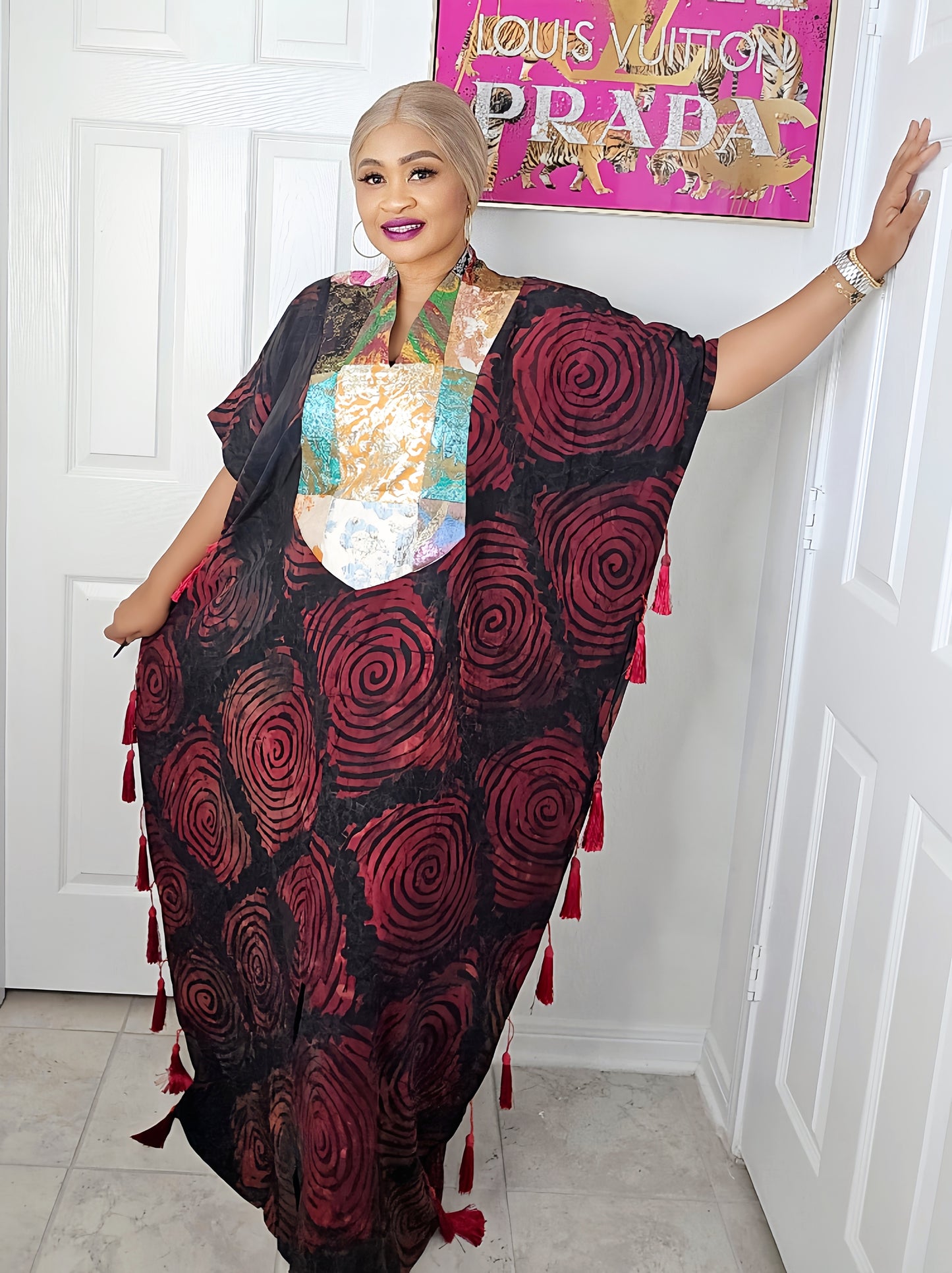 Luna Adire Chiffon Bubu Kaftan