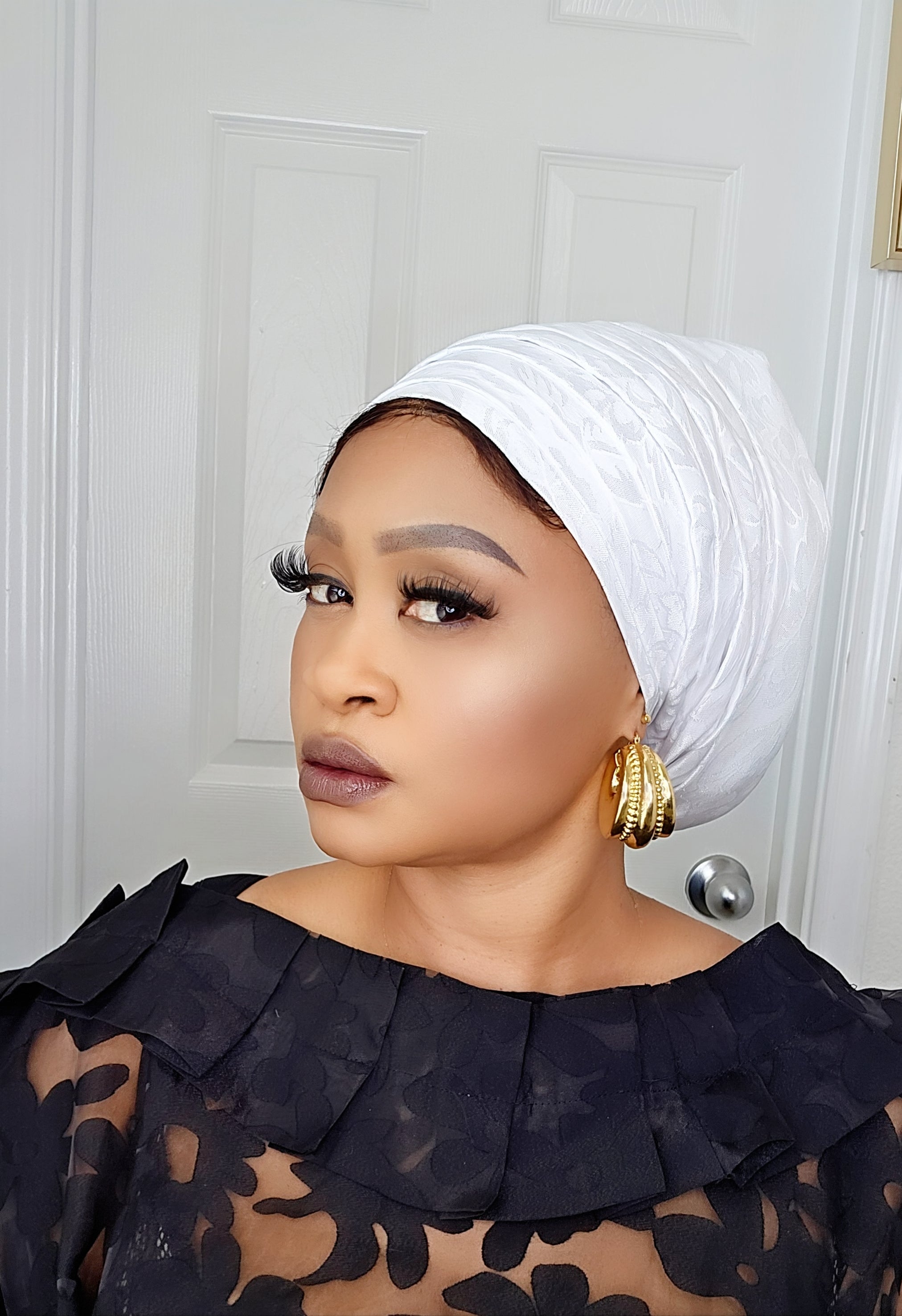 Rich Aunty Brocade Gele Cap Turban