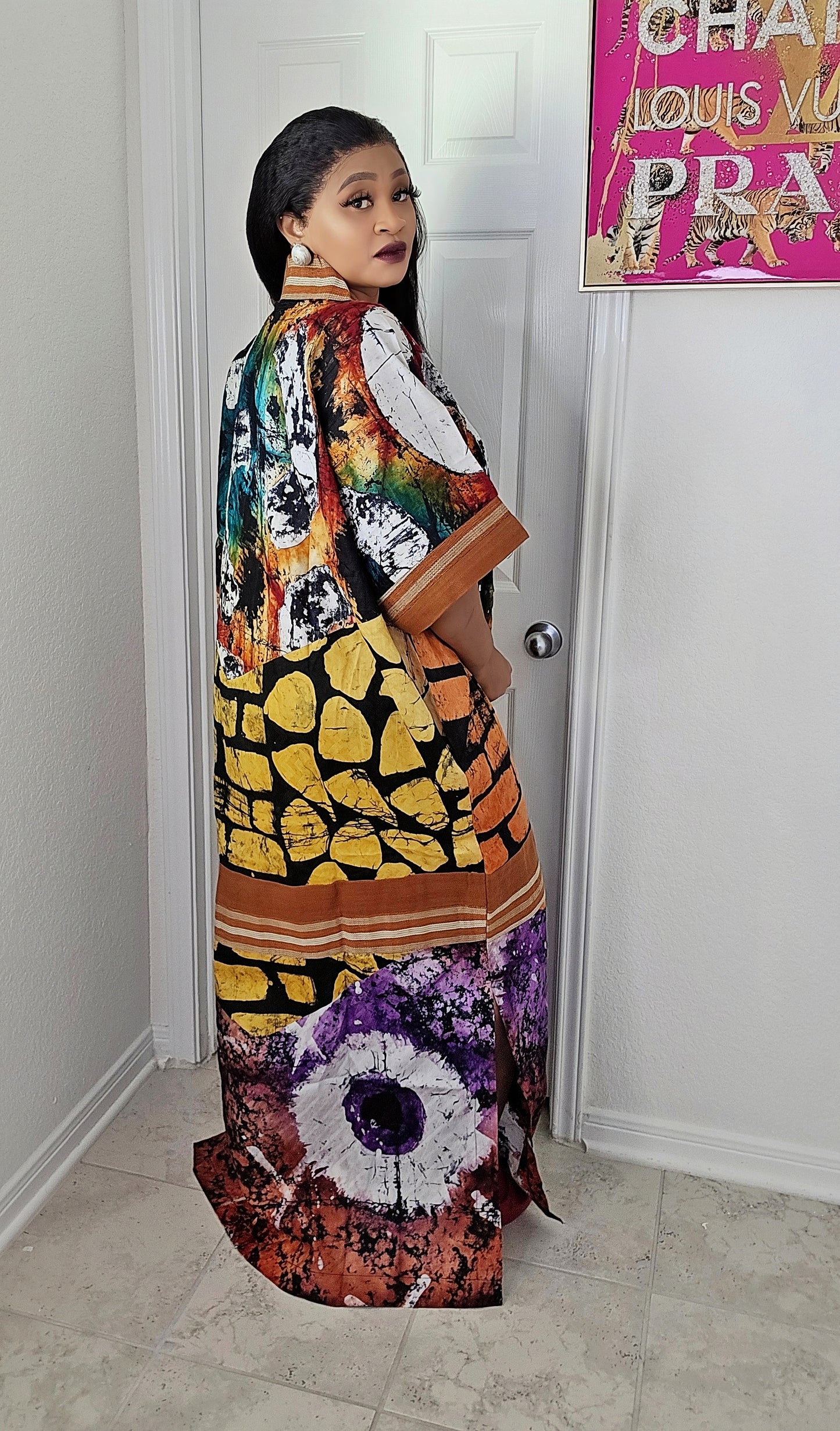 OBIM Patches Bubu Dress With Aso-Oke