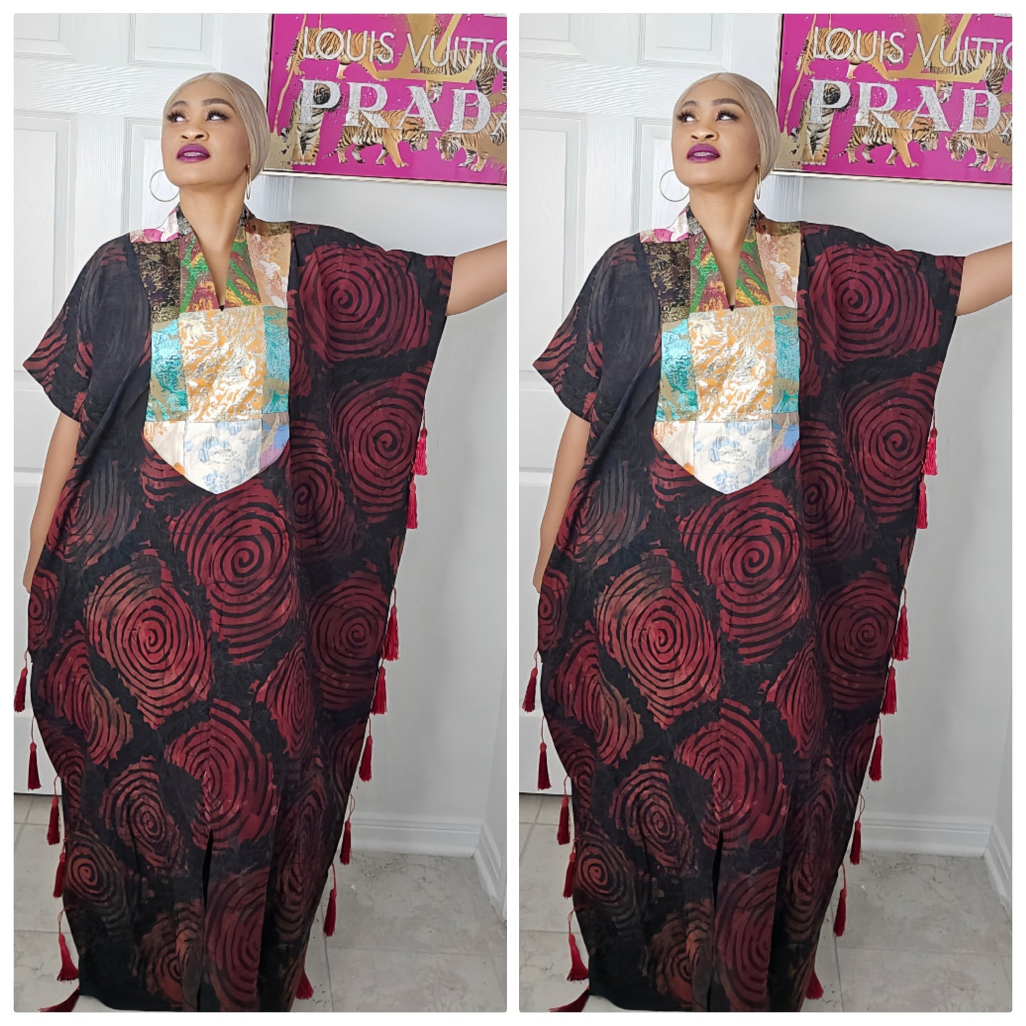 Luna Adire Chiffon Bubu Kaftan