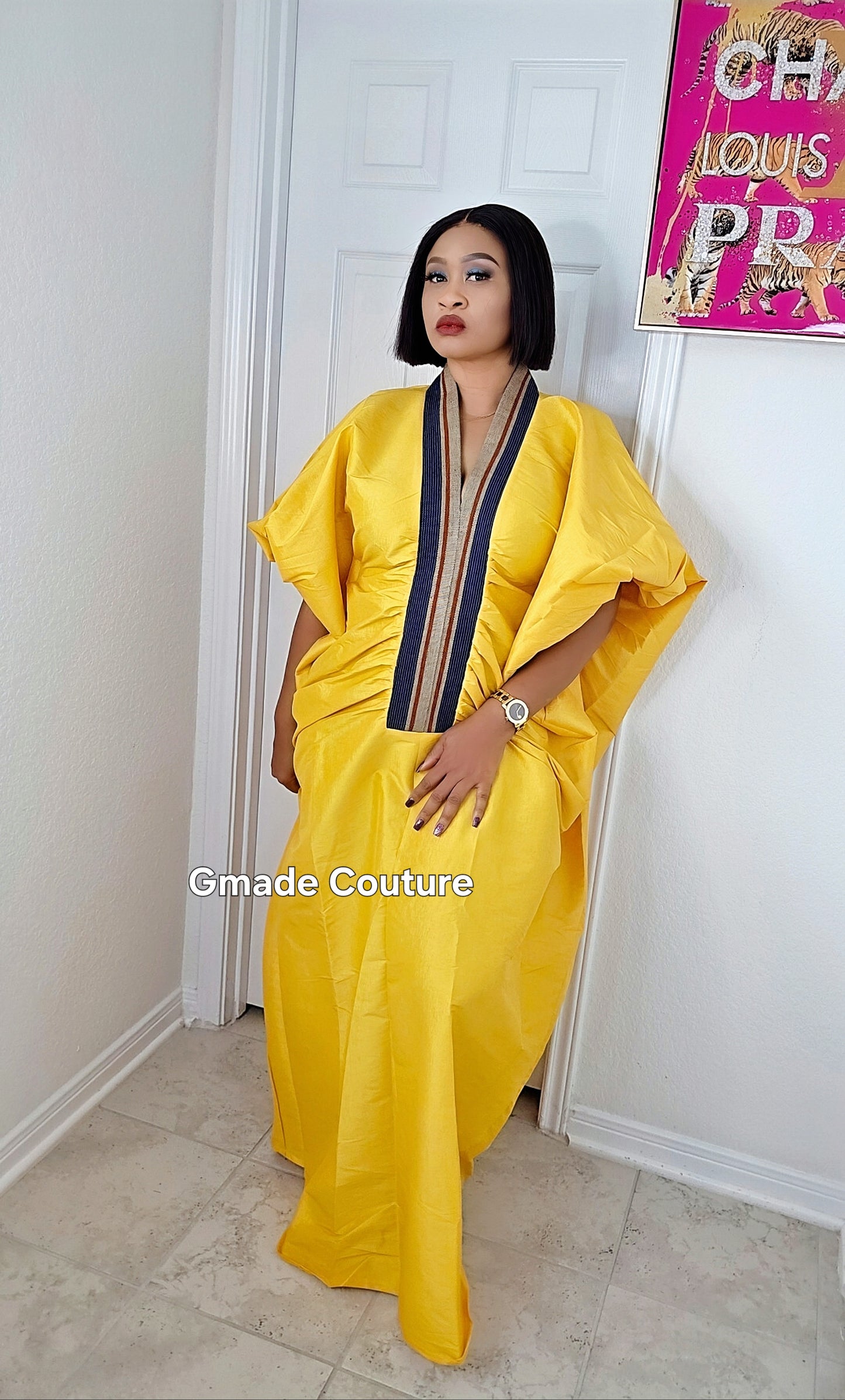 Zara Rich Aunty Bubu Dress With Aso-Oke Neckline