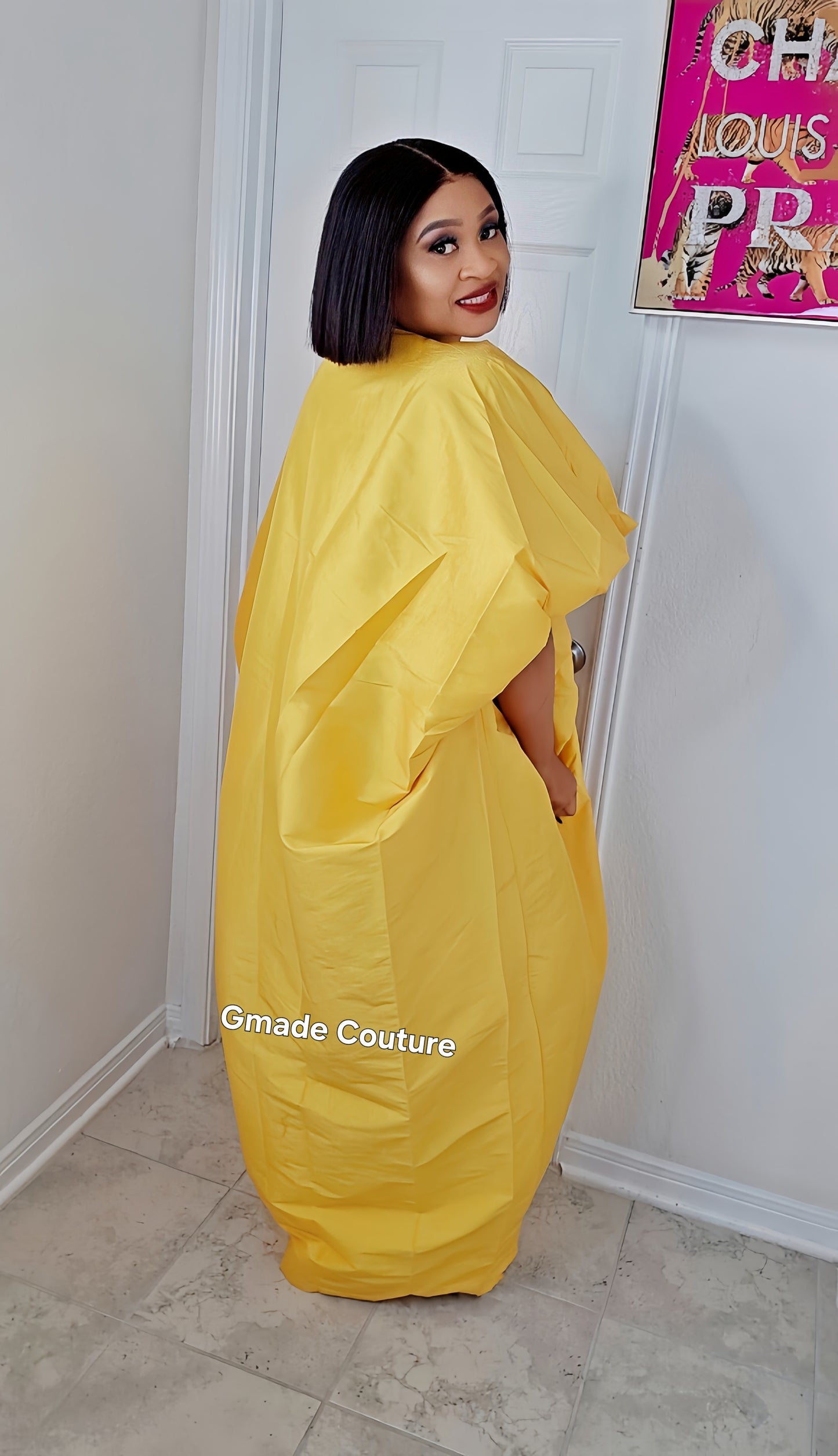 Zara Rich Aunty Bubu Dress With Aso-Oke Neckline