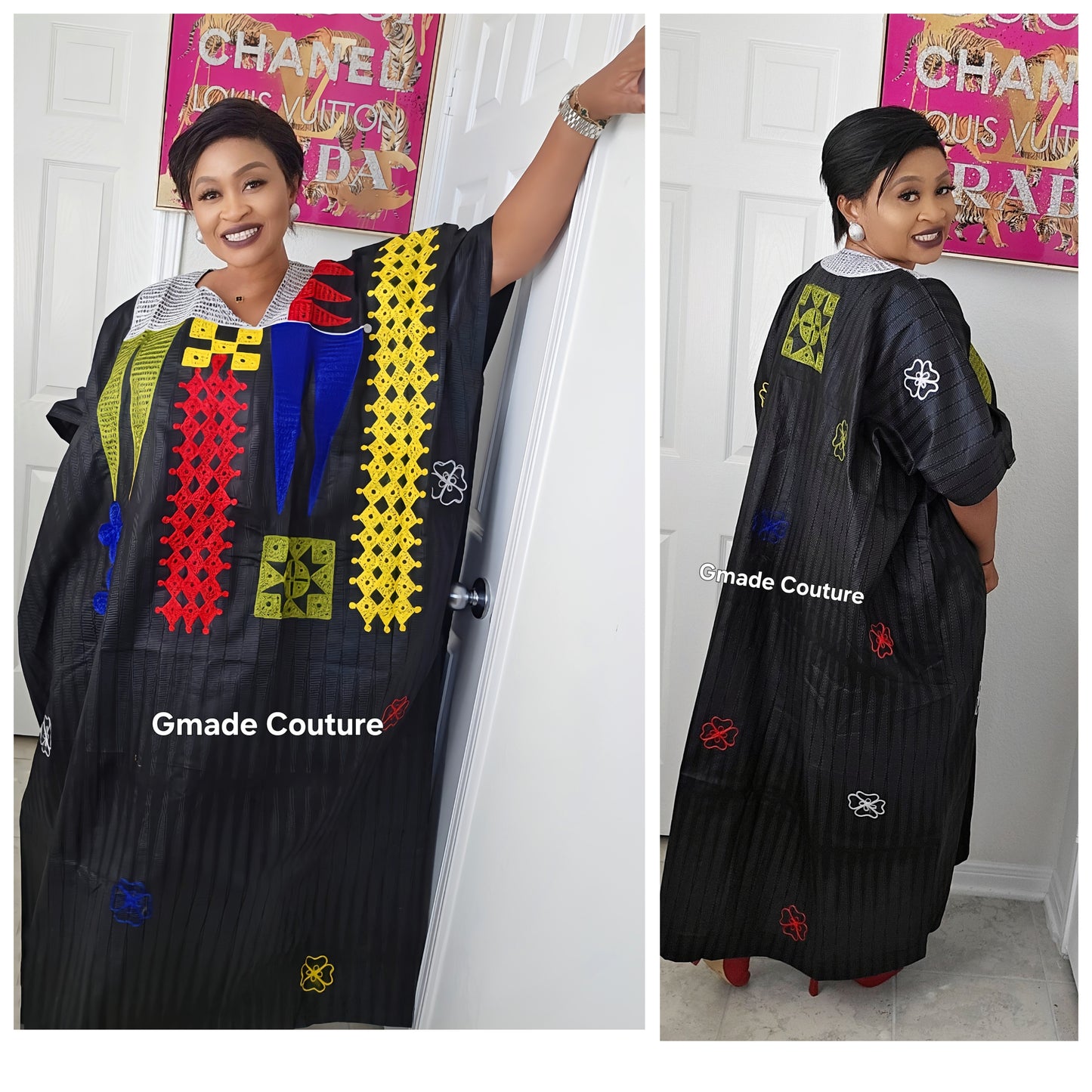 High Quality Multicolored Agbada Rich Aunty Luxurious Agbada Bubu Maxi Dress Kaftan Dress fully embroidered