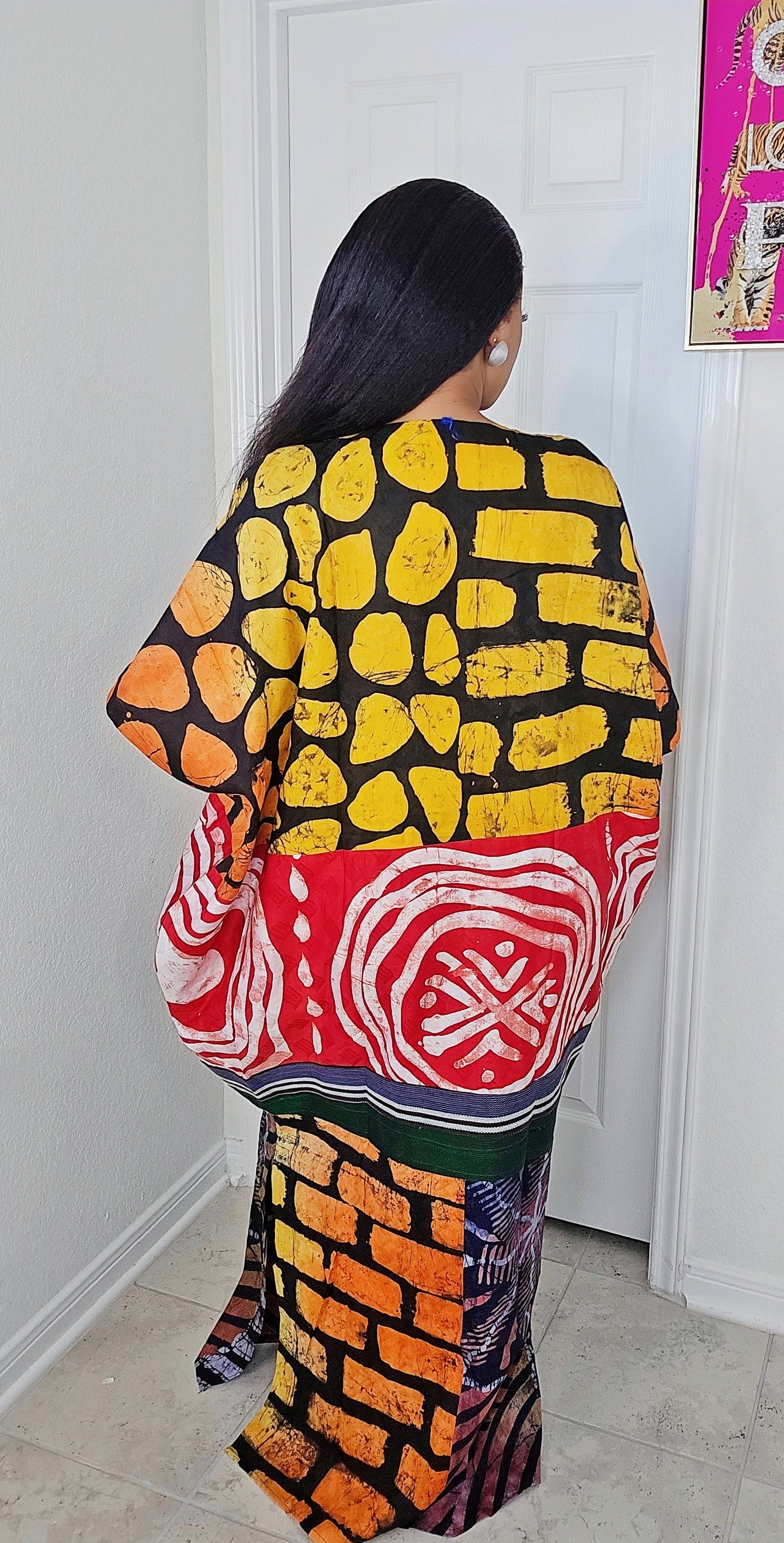 OBIM Patches Bubu Dress With Aso-Oke