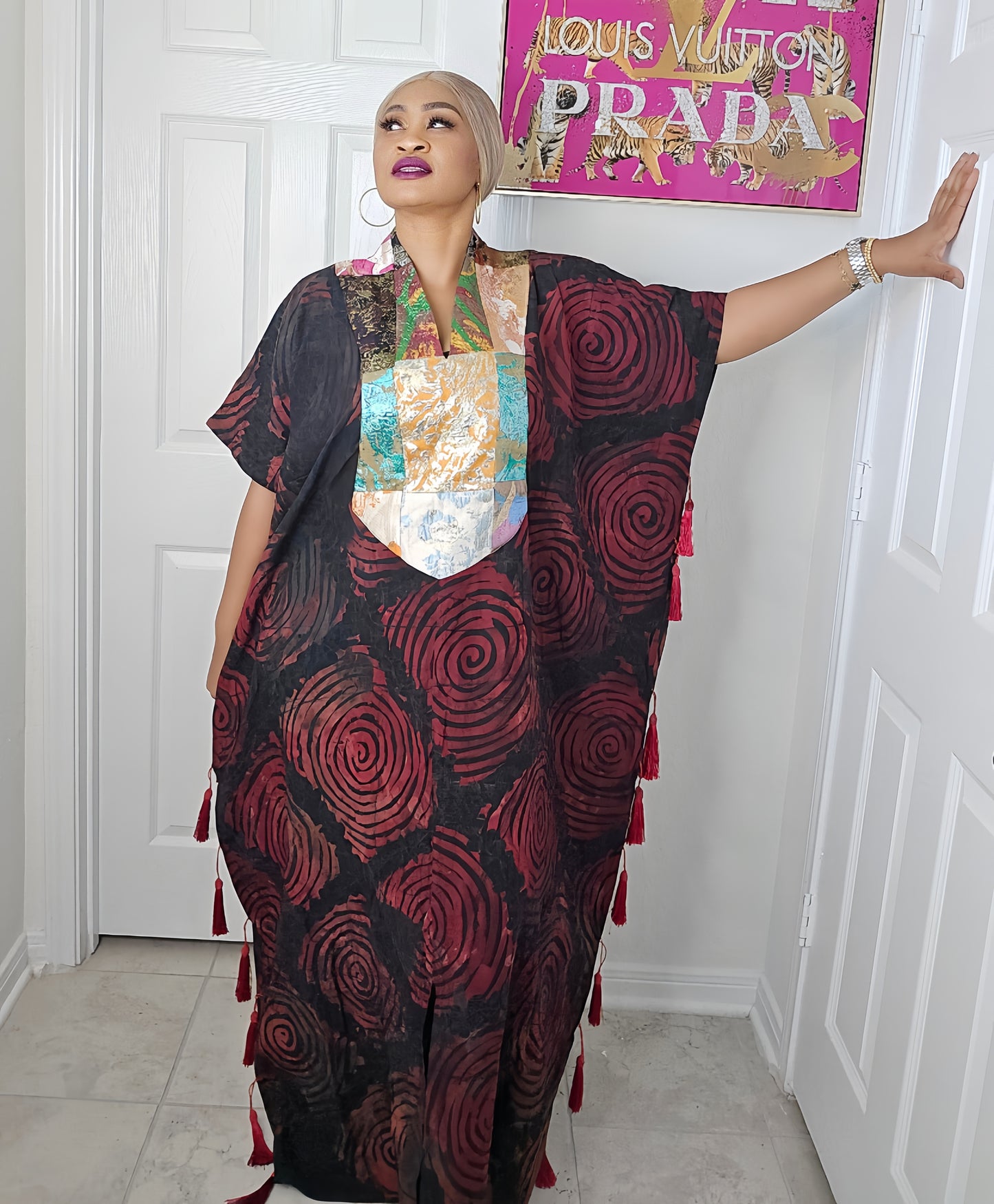 Luna Adire Chiffon Bubu Kaftan