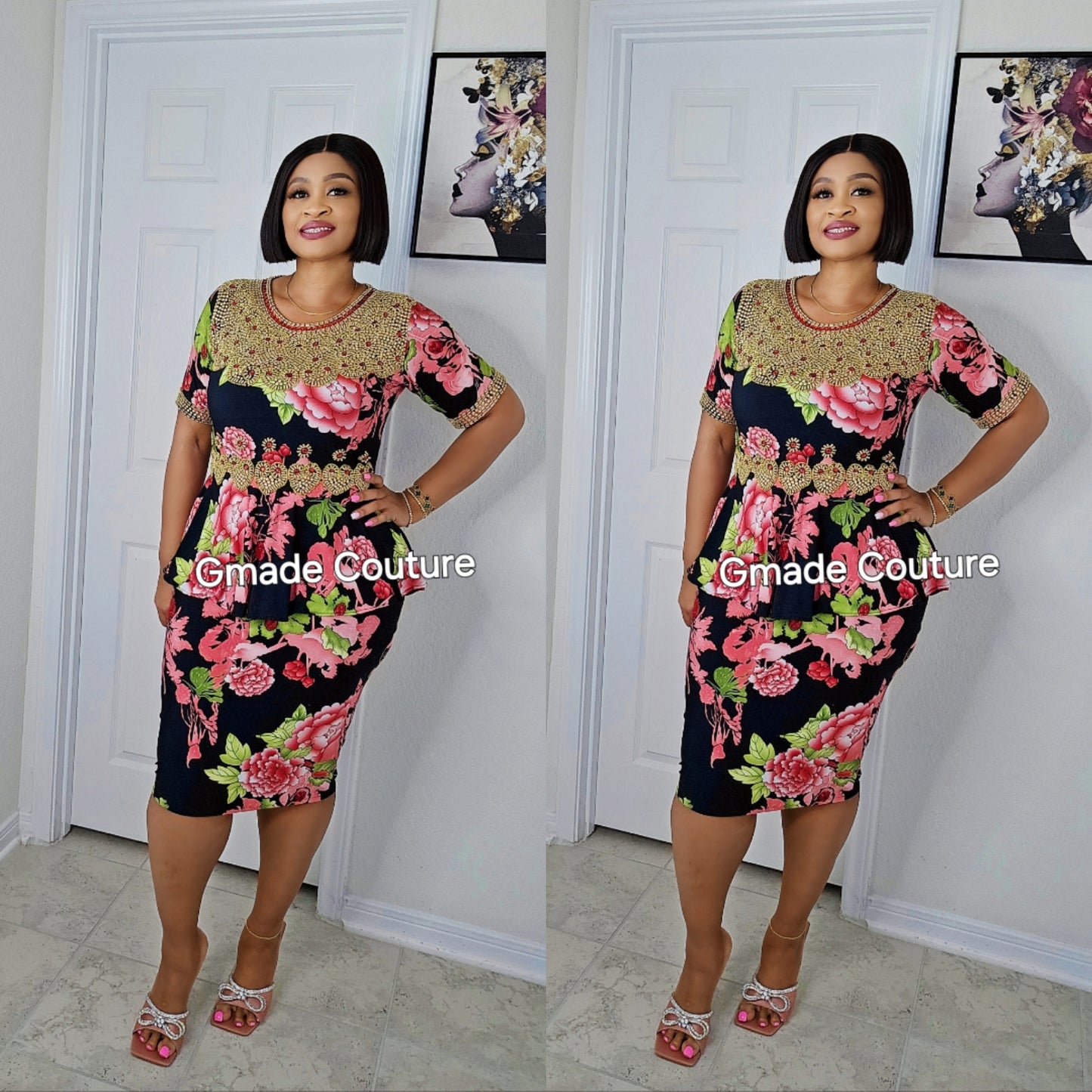 Centric Peplum Kaftan Dress