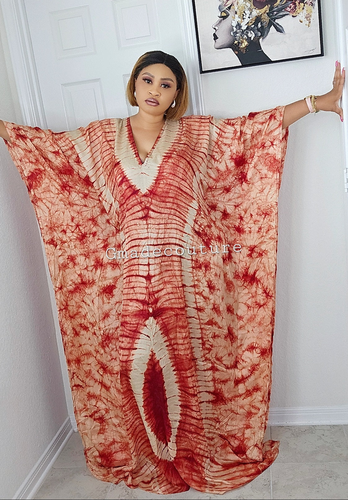 Silk n Cotton Elegant ready to wear adire Bubu Maxi Dress