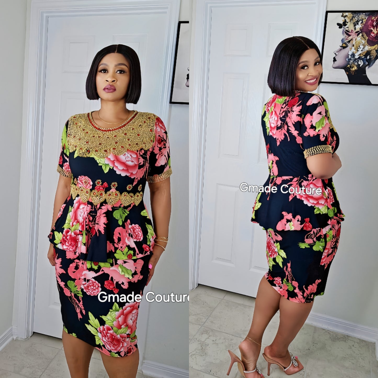 Centric Peplum Kaftan Dress