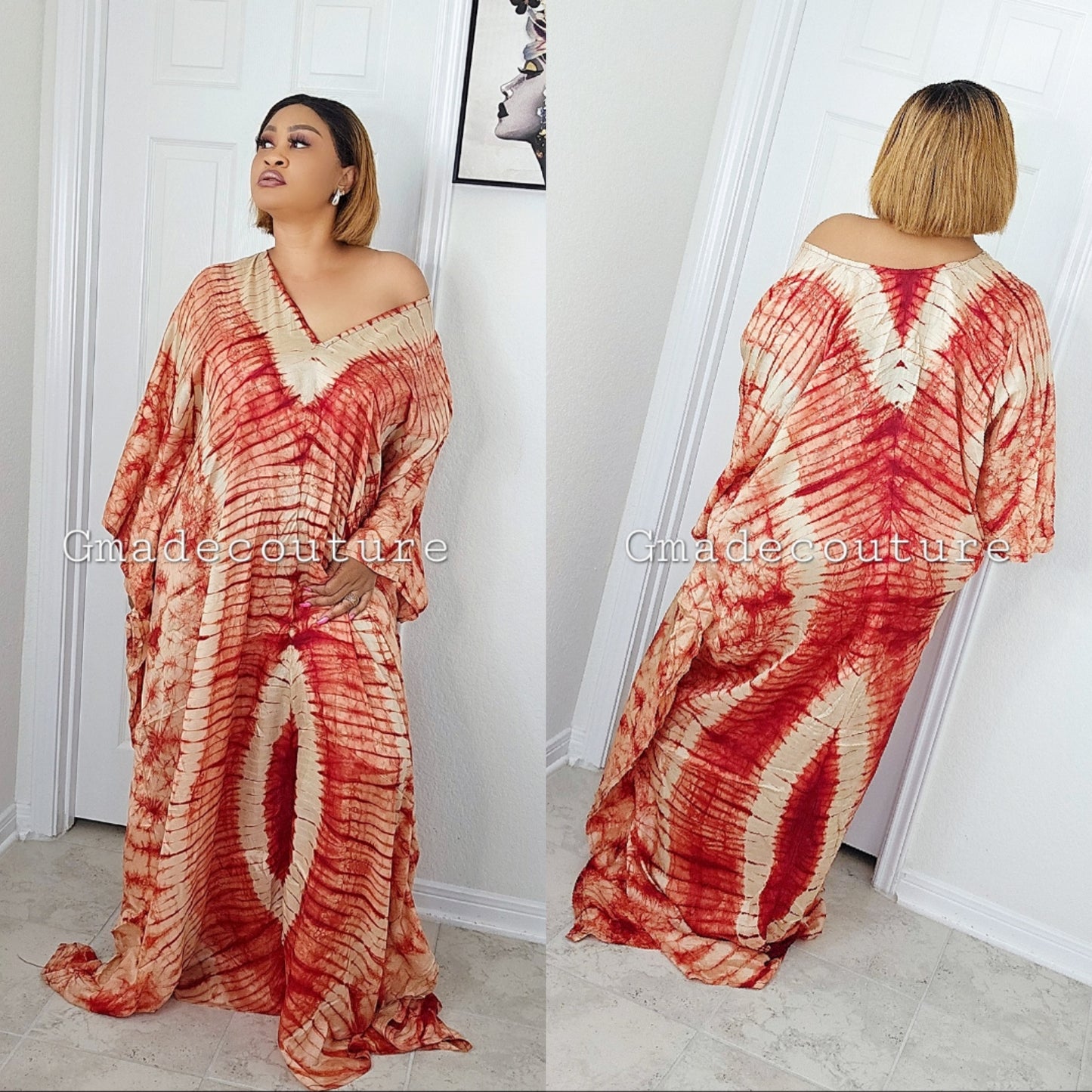 Silk n Cotton Elegant ready to wear adire Bubu Maxi Dress