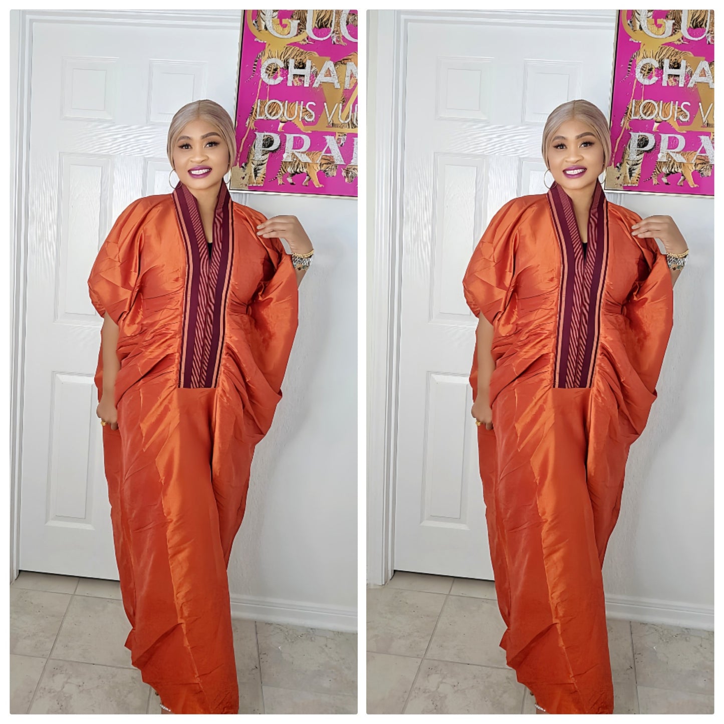 Zara Rich Aunty Bubu Dress With Aso-Oke Neckline