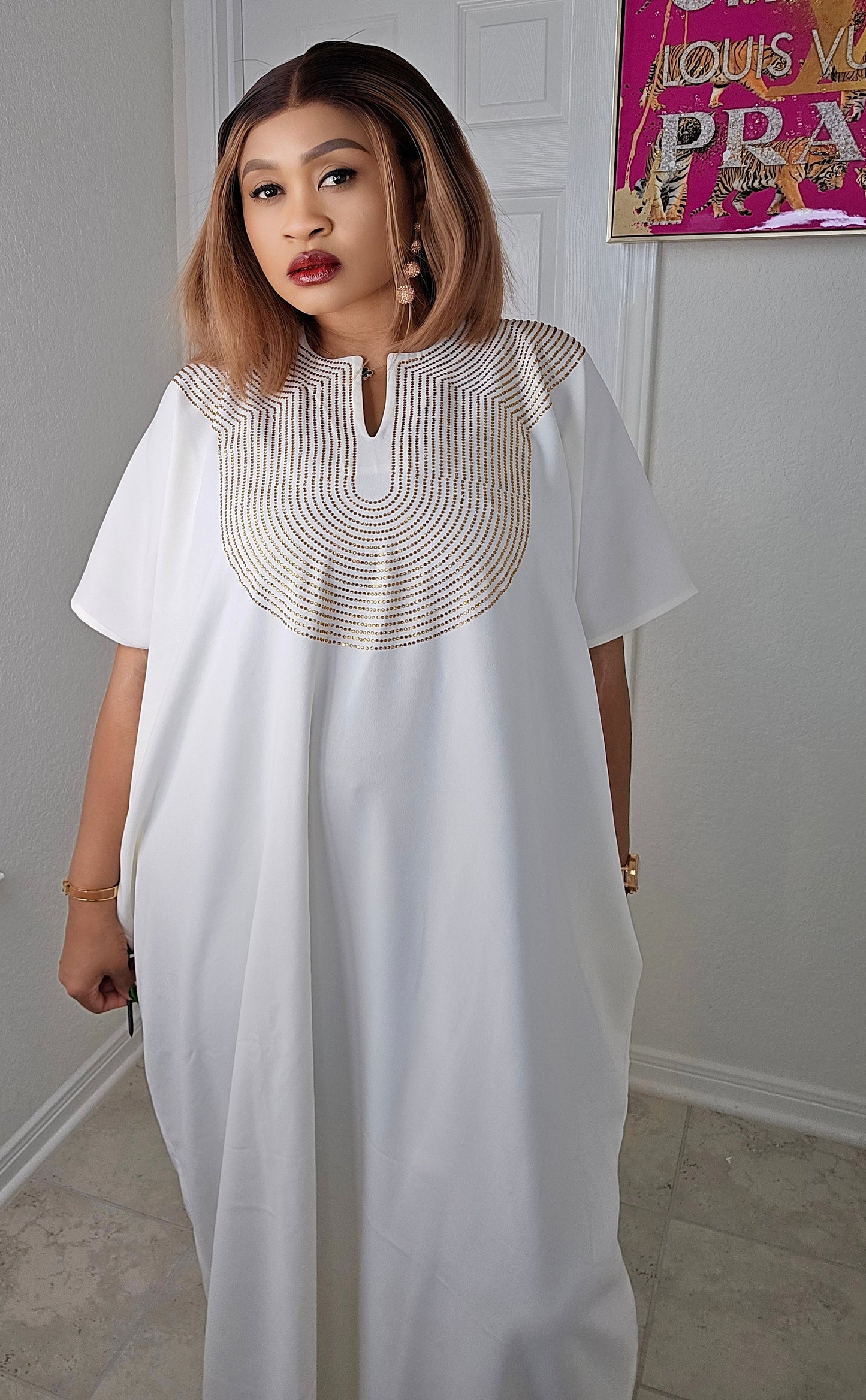 CHIC BOUBOU SPARKLY KAFTAN WITH HIDDEN SIDES POCKETS 4 ( BESTSELLER)