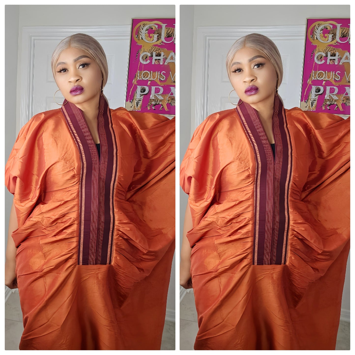 Zara Rich Aunty Bubu Dress With Aso-Oke Neckline