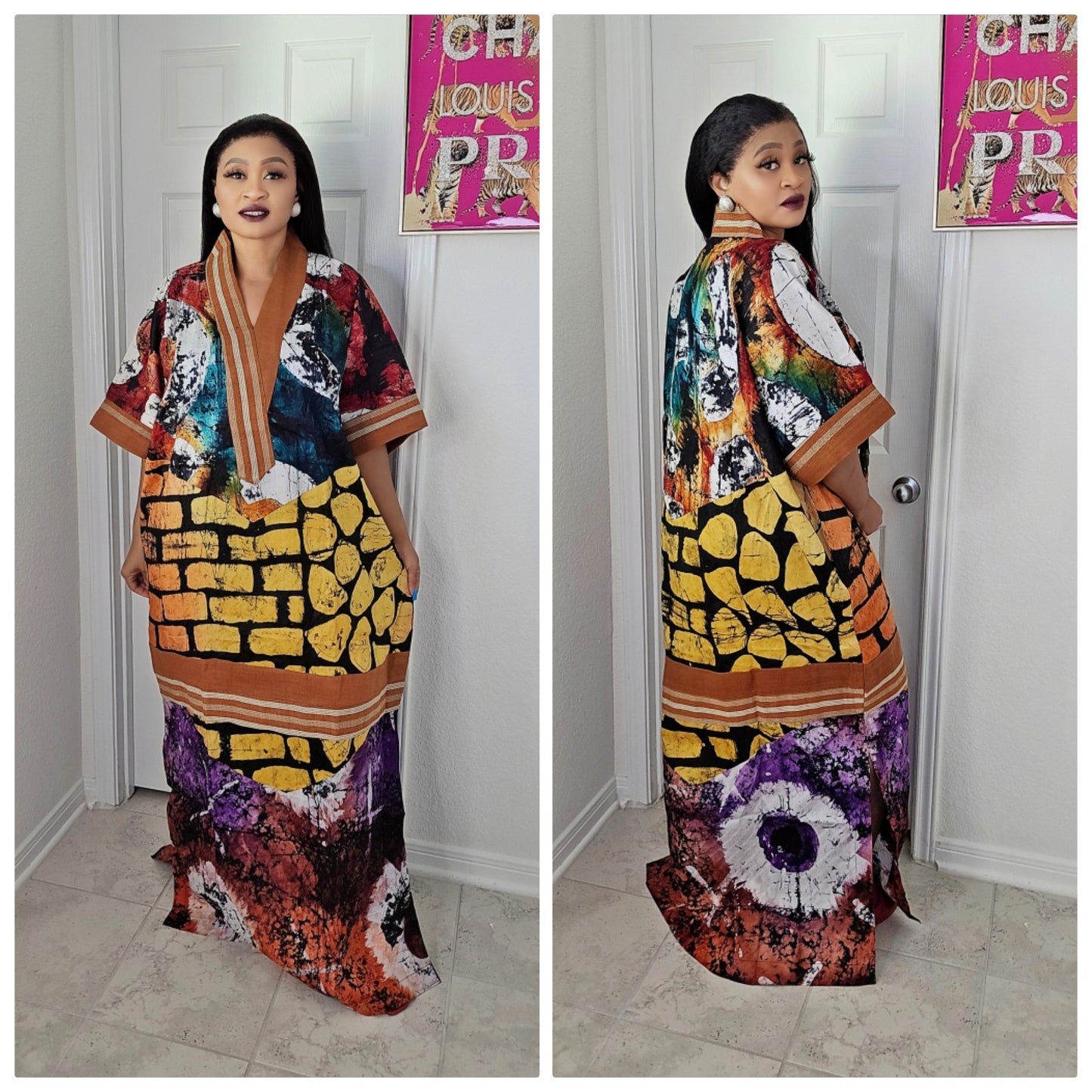 OBIM Patches Bubu Dress With Aso-Oke