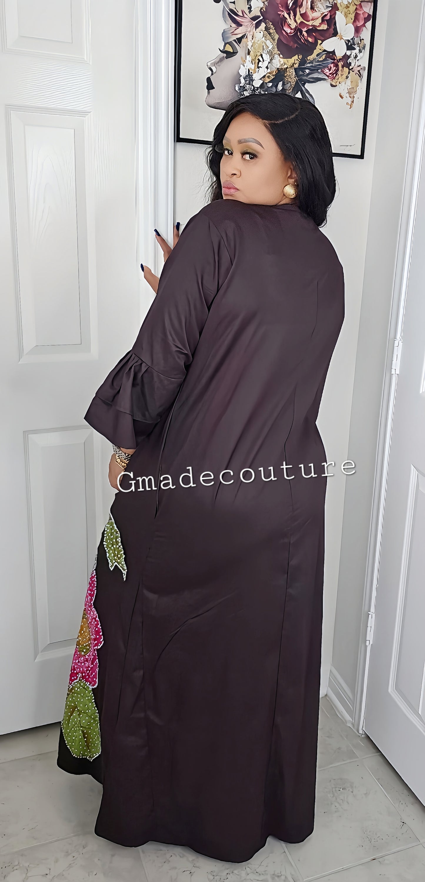 SUSU KAFTAN WITH ANKARA PATCH DRESS