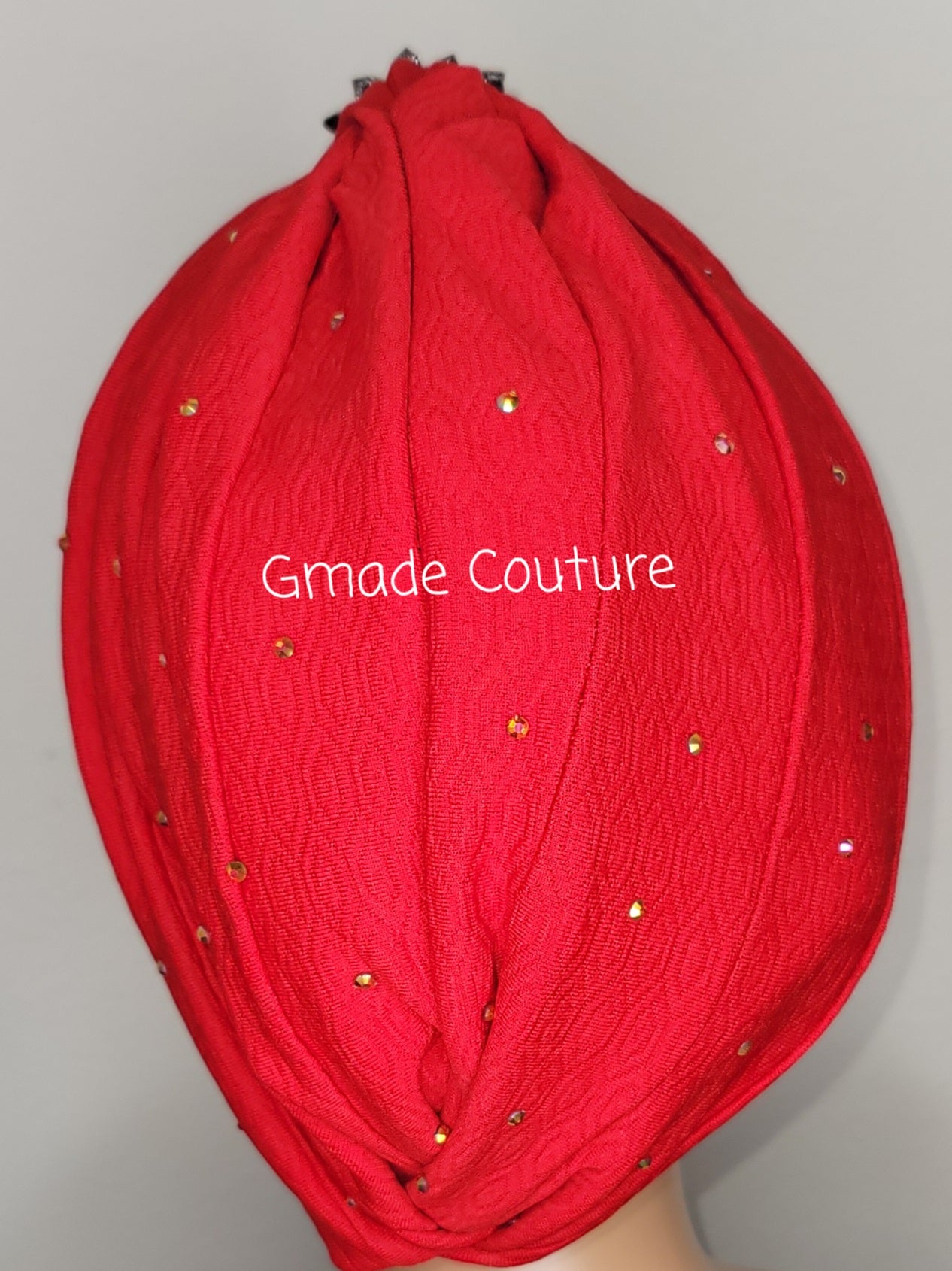 Copy of READY TO WEAR TURBAN CAP IN KNOT RHINESTONES EMBELLISHMENTS 3