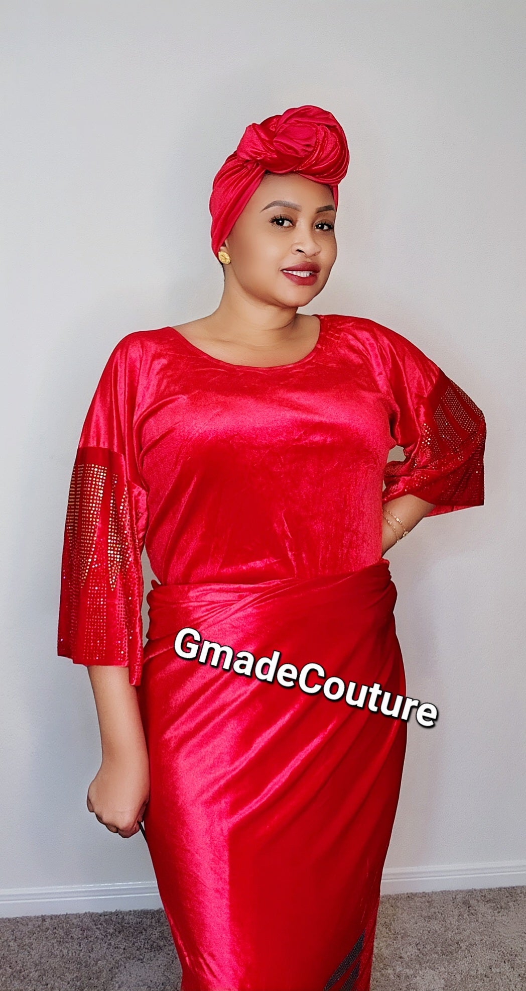 3- piece Ready to wear Wrapper set ( Iro and Buba with Matching Scarf)