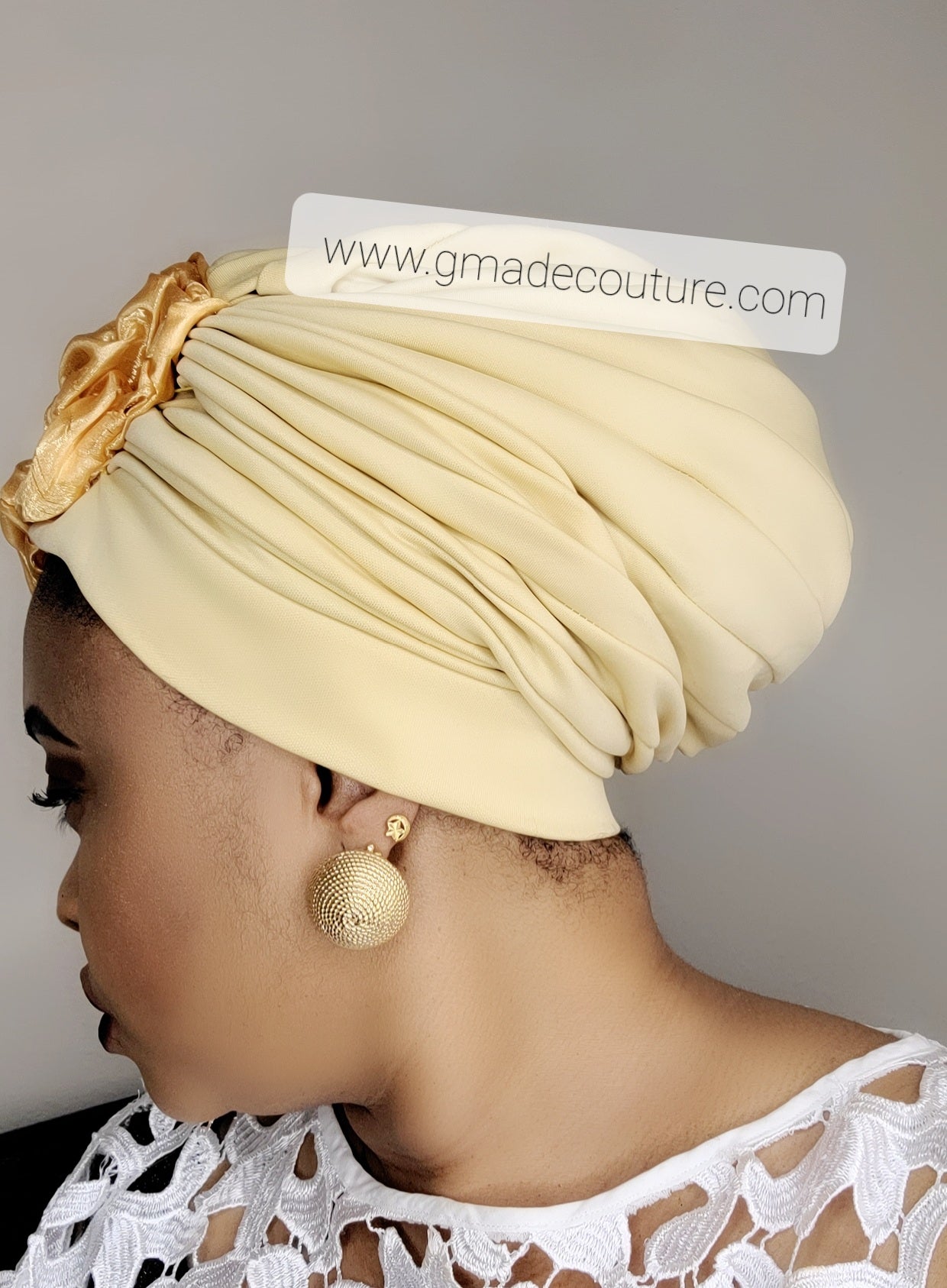 TURBAN CAP WITH CUPION SIDE UP-DO EMBELLISHMENTS 5