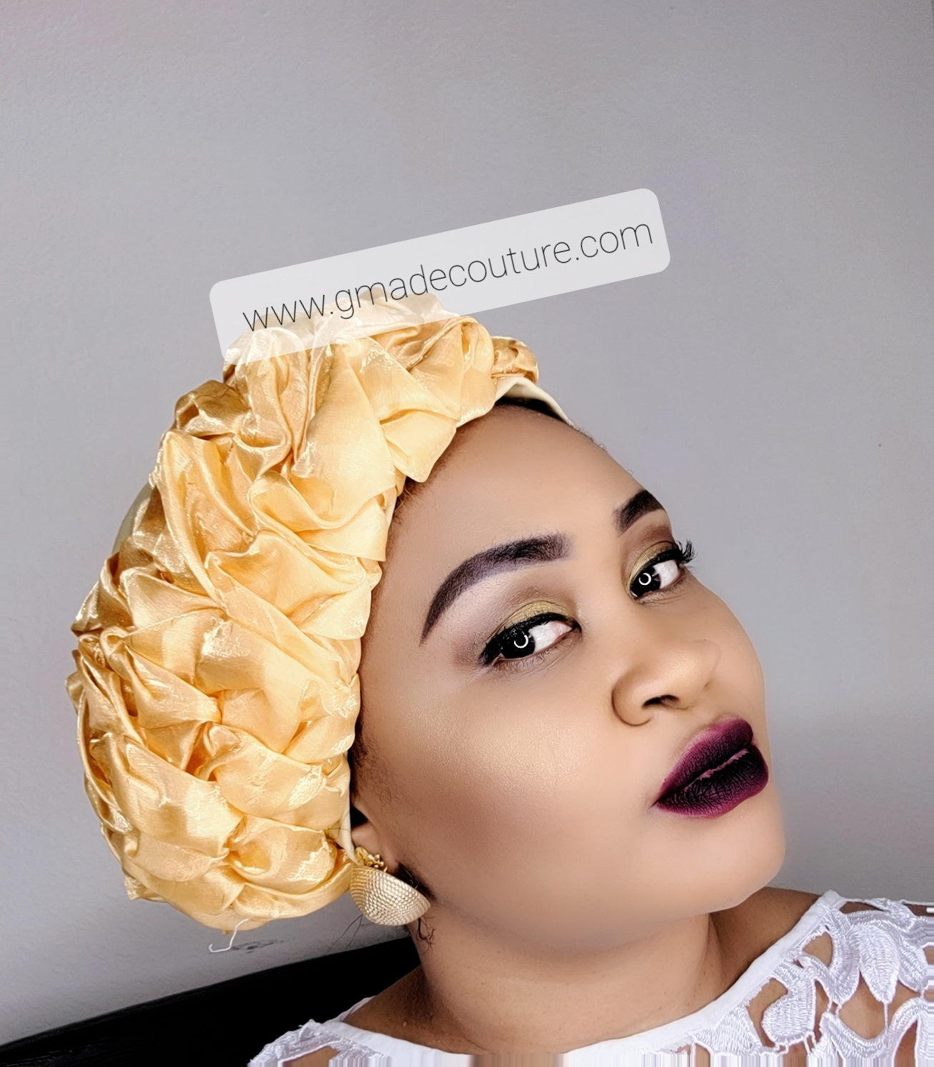 TURBAN CAP WITH CUPION SIDE UP-DO EMBELLISHMENTS 5