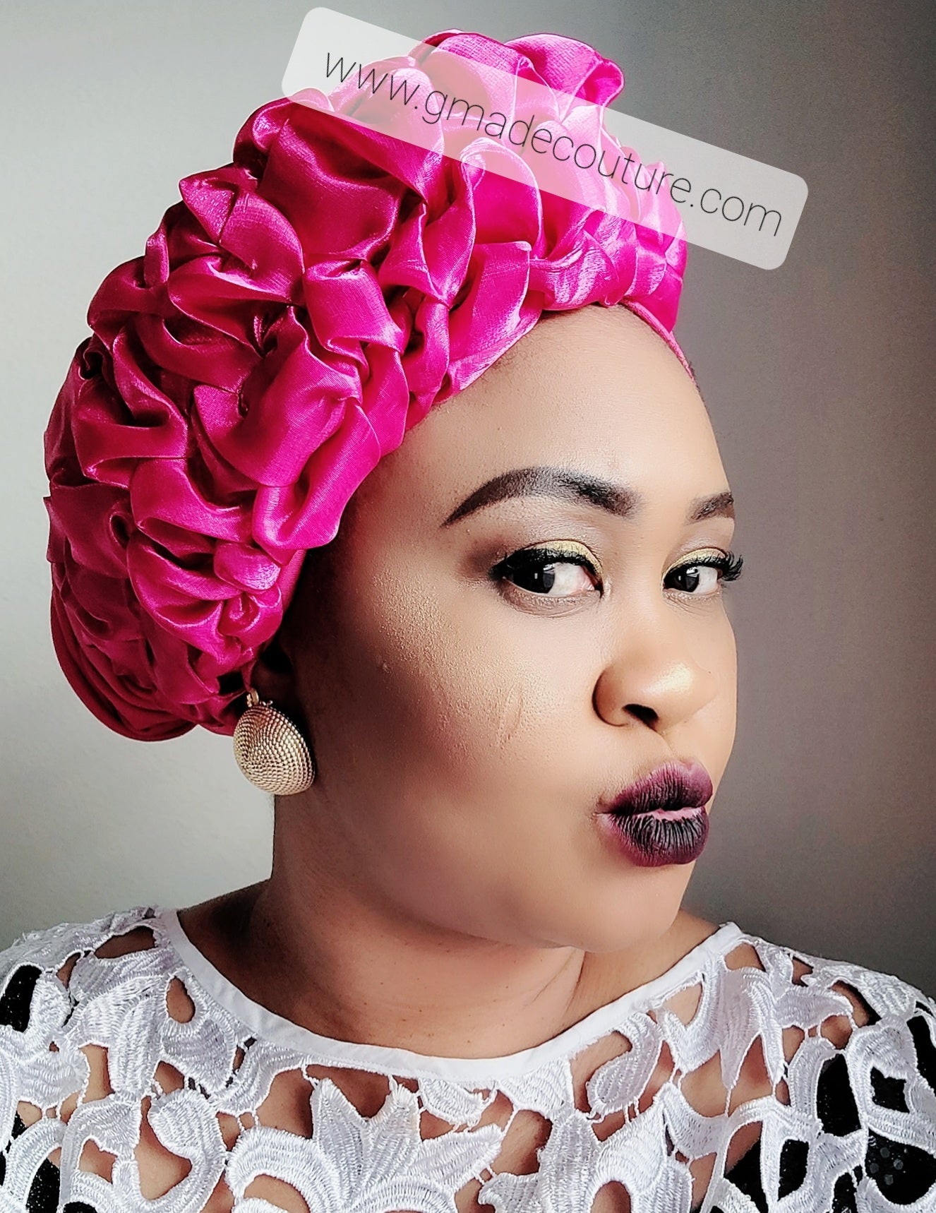 TURBAN CAP WITH CUPION SIDE UP-DO EMBELLISHMENTS 6