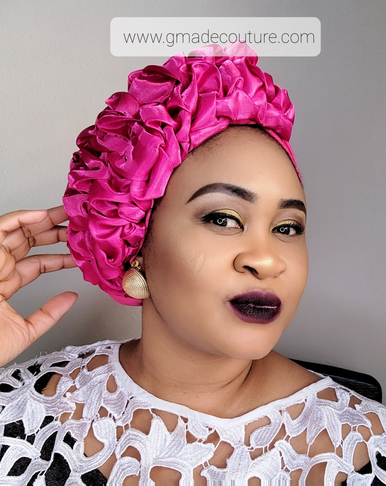 TURBAN CAP WITH CUPION SIDE UP-DO EMBELLISHMENTS 6