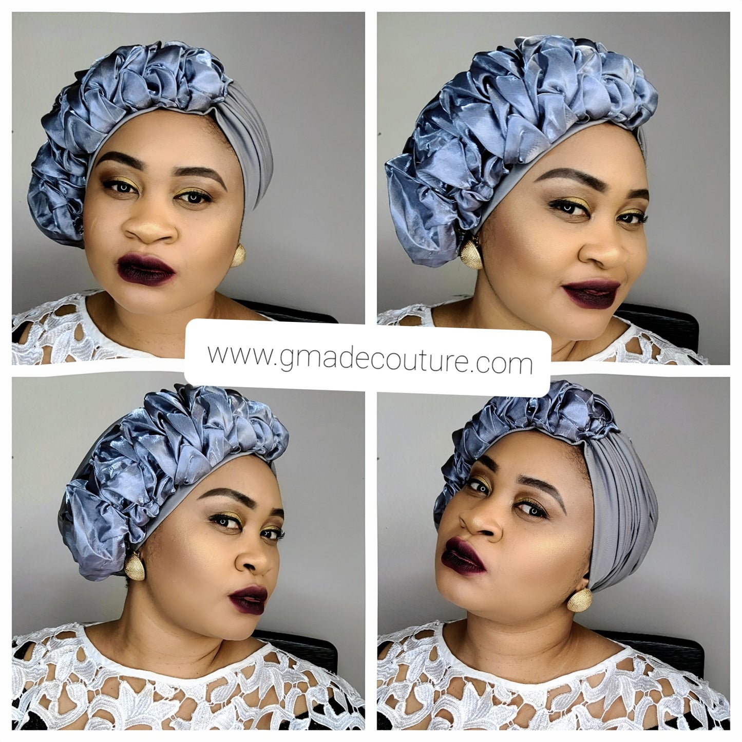 TURBAN CAP WITH CUPION SIDE UP-DO EMBELLISHMENTS 8