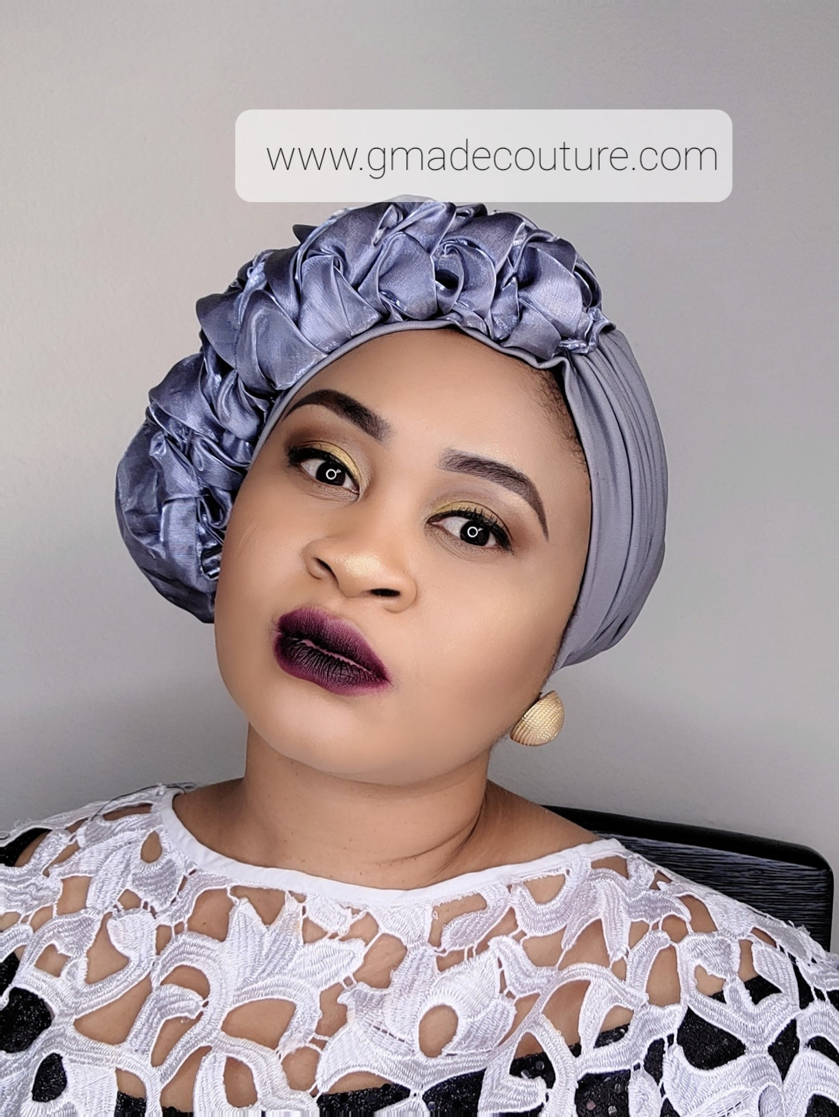 TURBAN CAP WITH CUPION SIDE UP-DO EMBELLISHMENTS 8