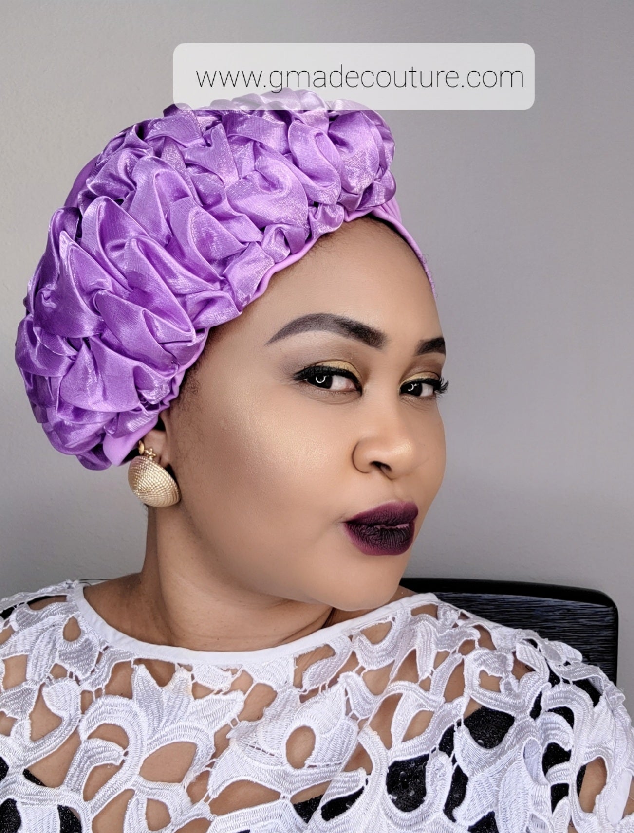 TURBAN CAP WITH CUPION SIDE UP-DO EMBELLISHMENTS 9