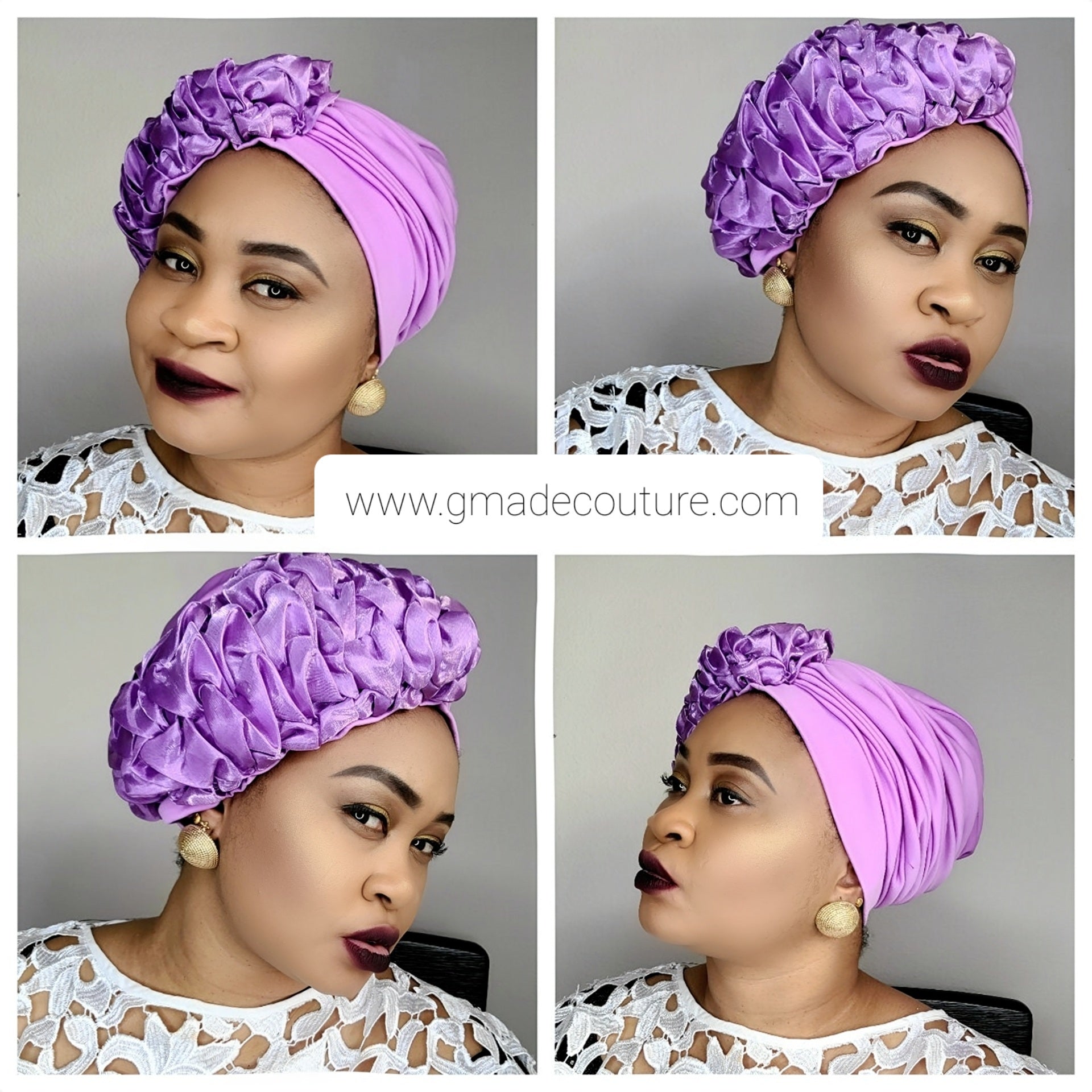 TURBAN CAP WITH CUPION SIDE UP-DO EMBELLISHMENTS 9
