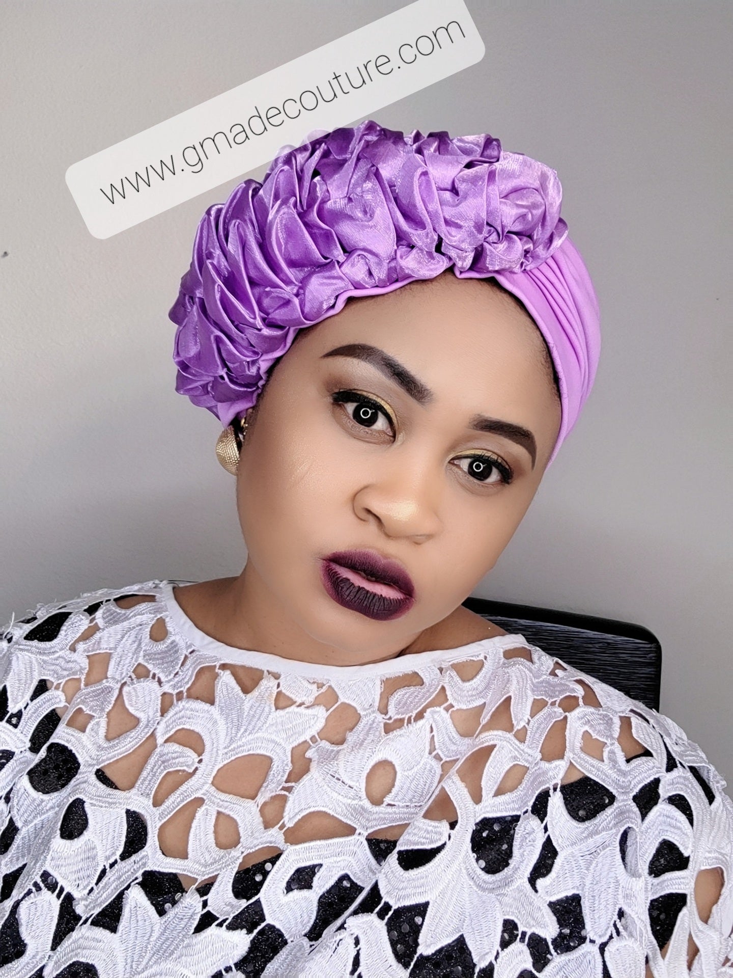 TURBAN CAP WITH CUPION SIDE UP-DO EMBELLISHMENTS 9