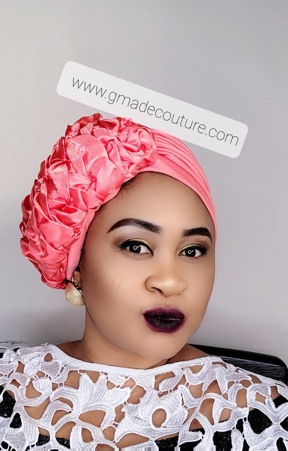 TURBAN CAP WITH CUPION SIDE UP-DO EMBELLISHMENTS