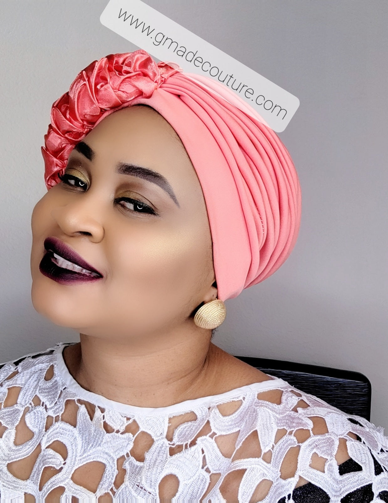 TURBAN CAP WITH CUPION SIDE UP-DO EMBELLISHMENTS