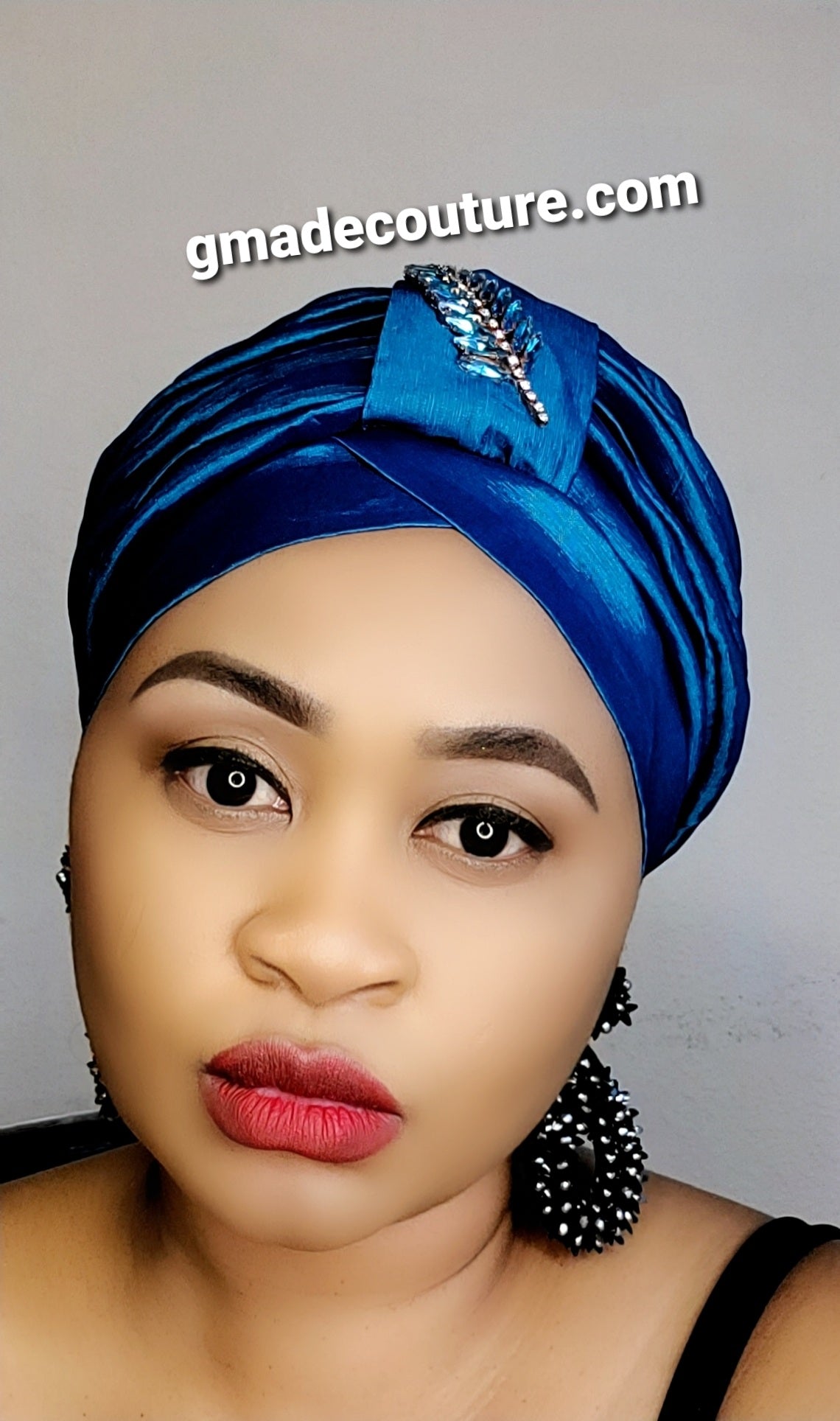 Tasha Ready to wear Turban with up-do Rhinestones 26