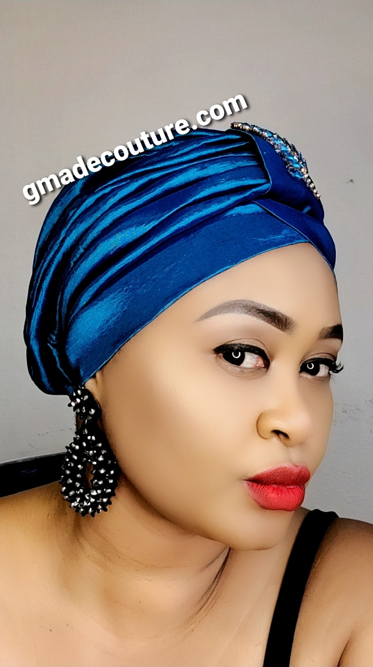 Tasha Ready to wear Turban with up-do Rhinestones 26
