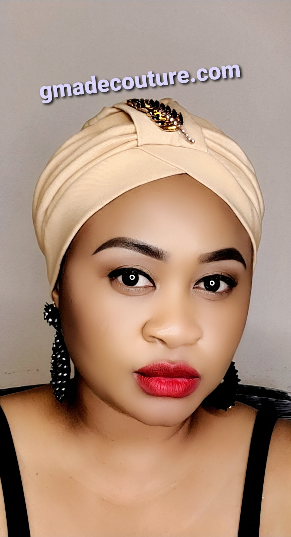 Tasha Ready to wear Turban with up-do Rhinestones 29
