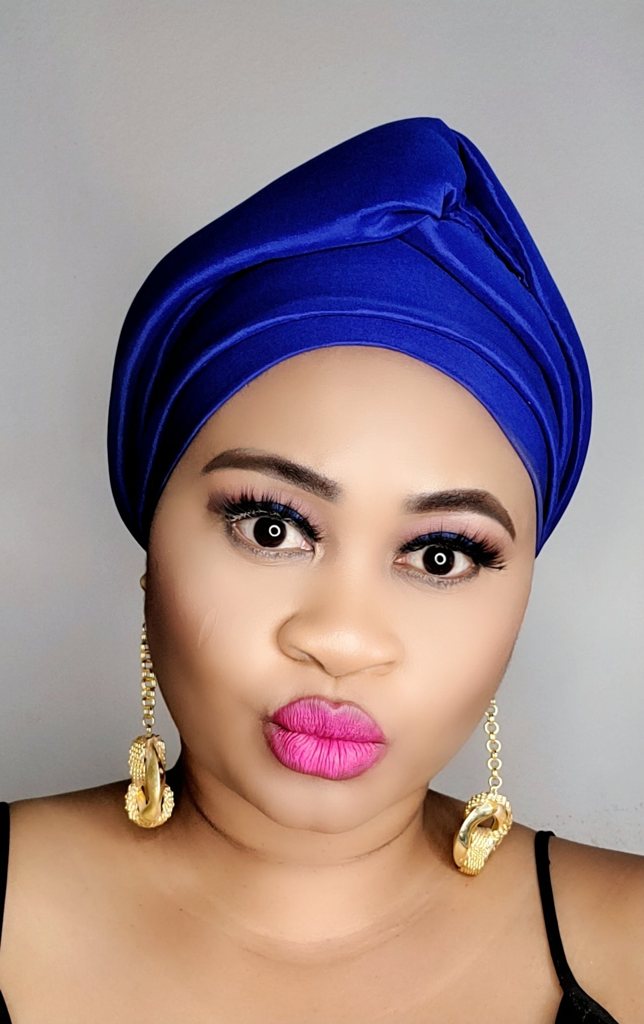 READY TO WEAR TAFETTA TURBAN GELE CAP WITH KNOT UP-DO