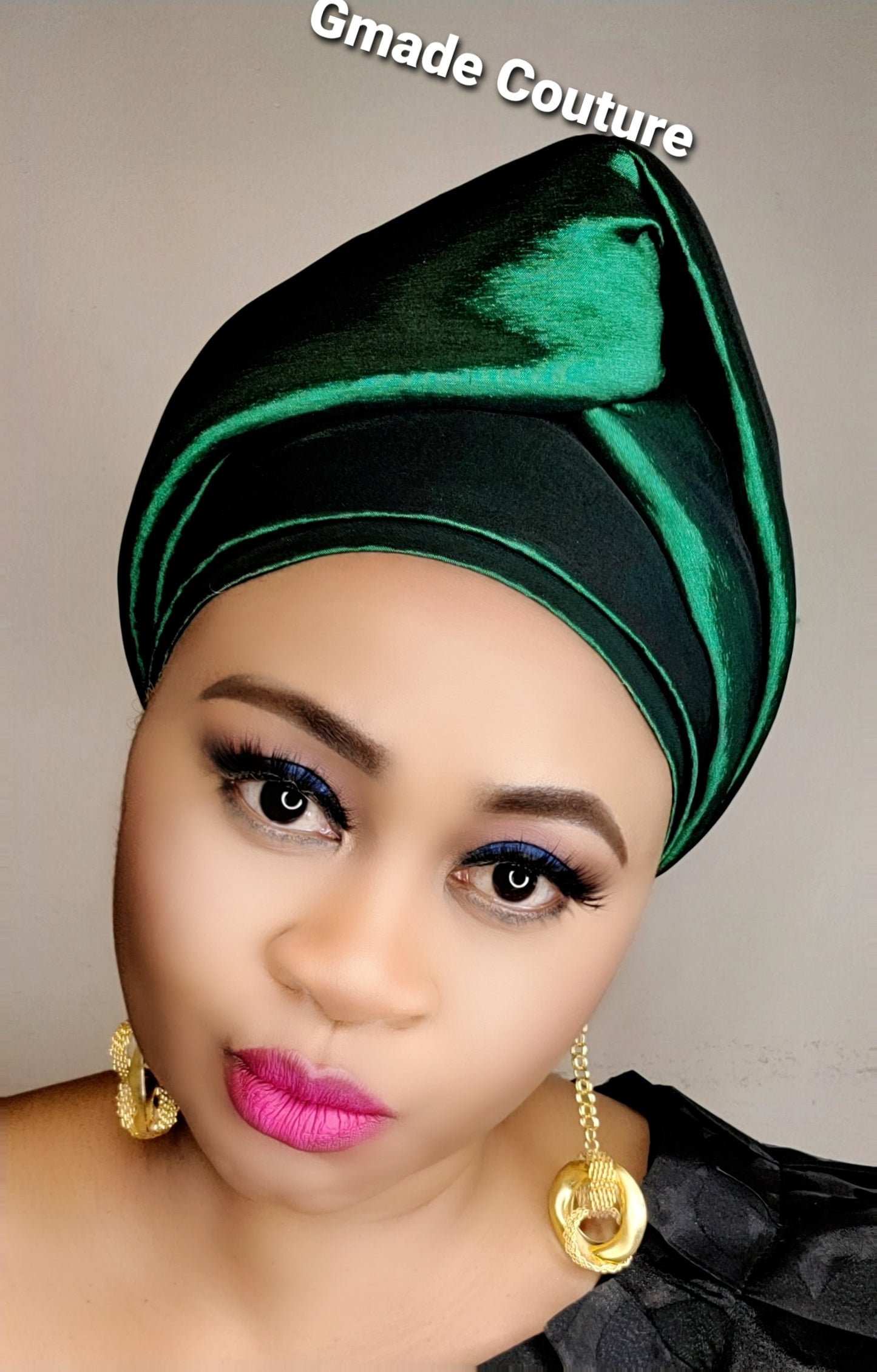 READY TO WEAR TAFETTA TURBAN GELE CAP WITH KNOT UP-DO