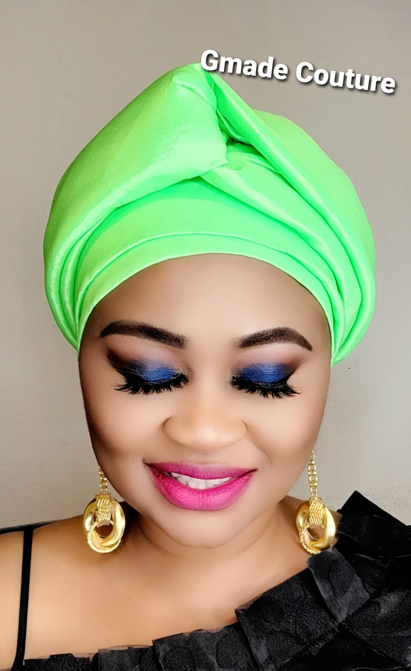 READY TO WEAR TAFETTA TURBAN GELE CAP WITH KNOT UP-DO- 1