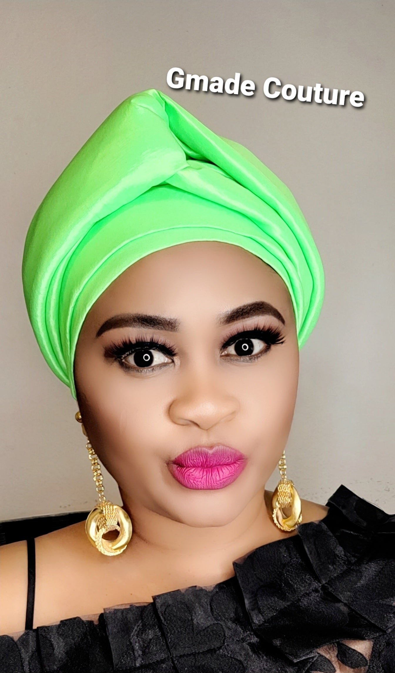 READY TO WEAR TAFETTA TURBAN GELE CAP WITH KNOT UP-DO- 1
