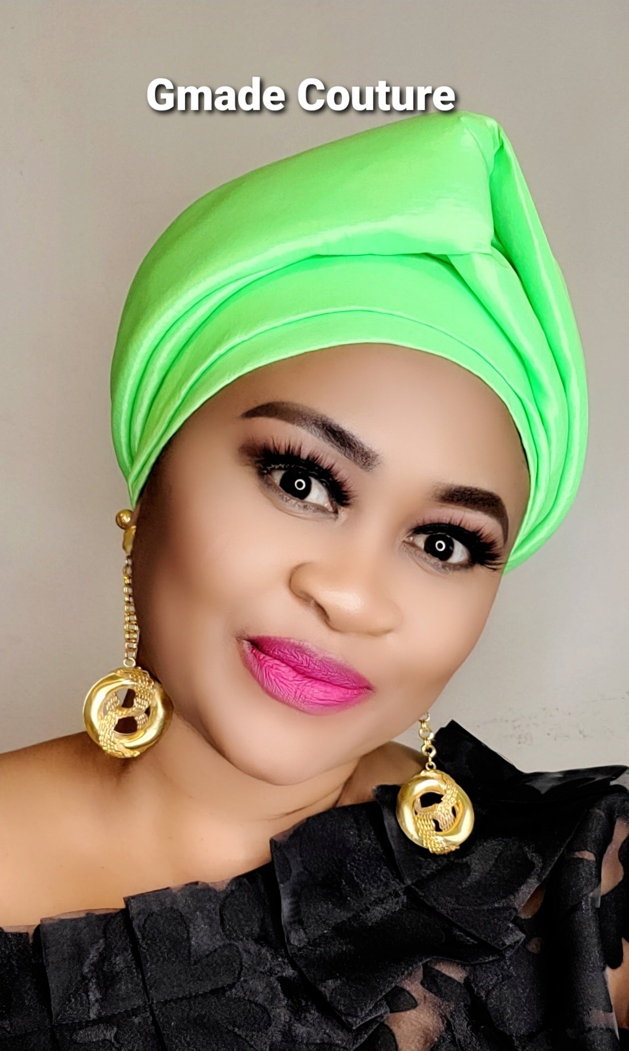 READY TO WEAR TAFETTA TURBAN GELE CAP WITH KNOT UP-DO- 1