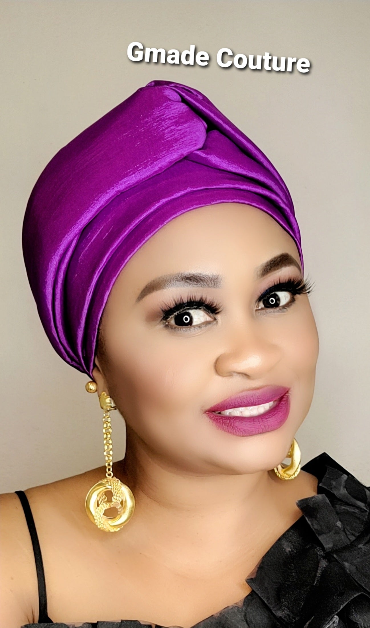 READY TO WEAR TAFETTA TURBAN GELE CAP WITH KNOT UP-DO- 7