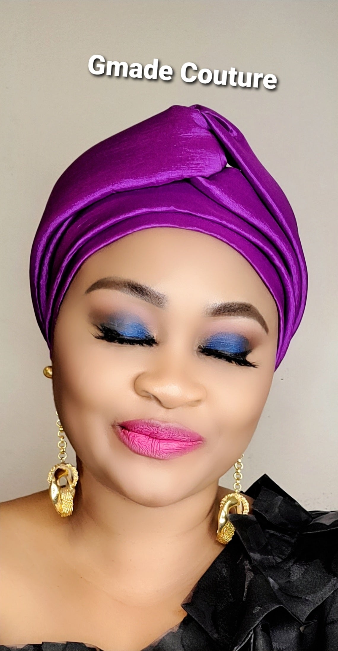 READY TO WEAR TAFETTA TURBAN GELE CAP WITH KNOT UP-DO- 7