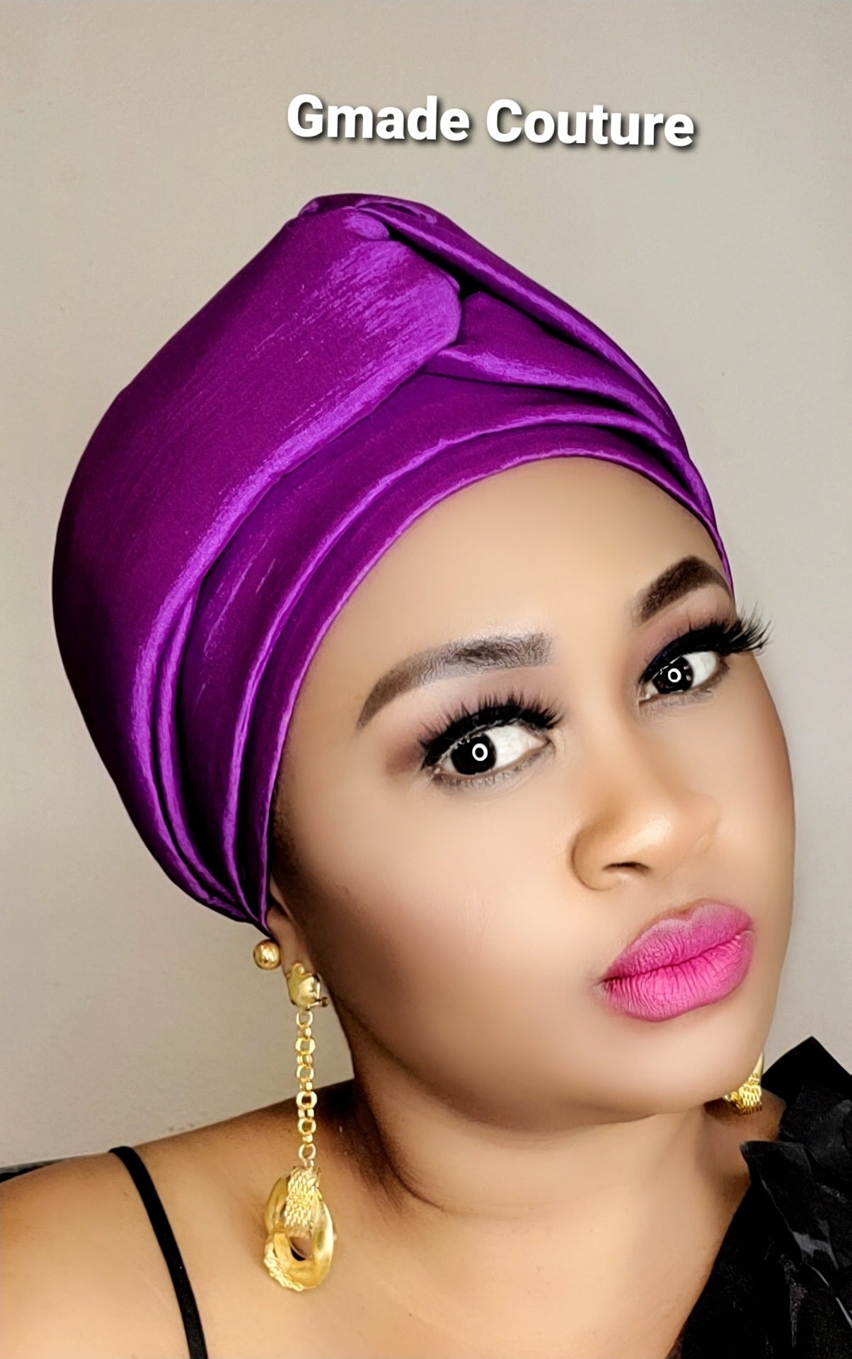 READY TO WEAR TAFETTA TURBAN GELE CAP WITH KNOT UP-DO- 7