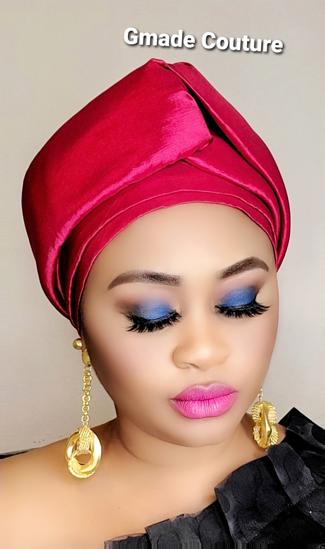 READY TO WEAR TAFETTA TURBAN GELE CAP WITH KNOT UP-DO- 9