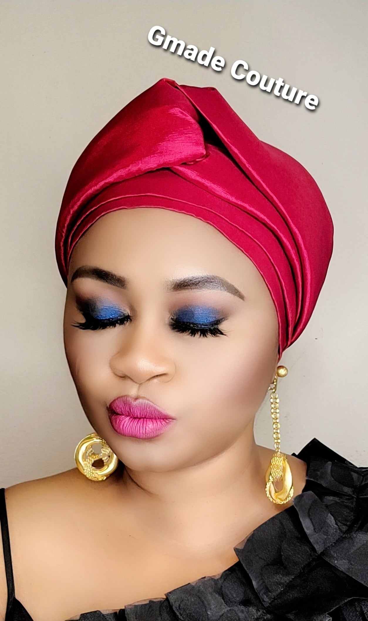 READY TO WEAR TAFETTA TURBAN GELE CAP WITH KNOT UP-DO- 9