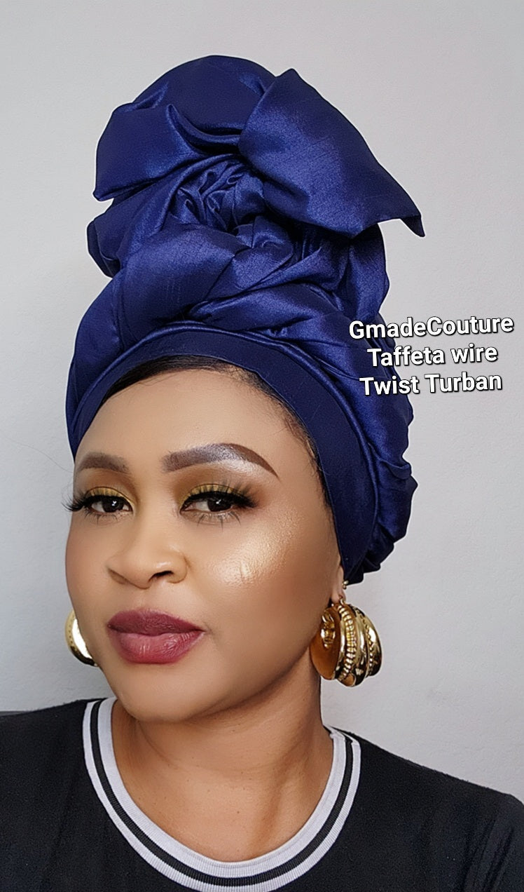 GMADE TWISTED WIRE READY TO WEAR TURBAN CAP/ GELE WITH UP-DO B